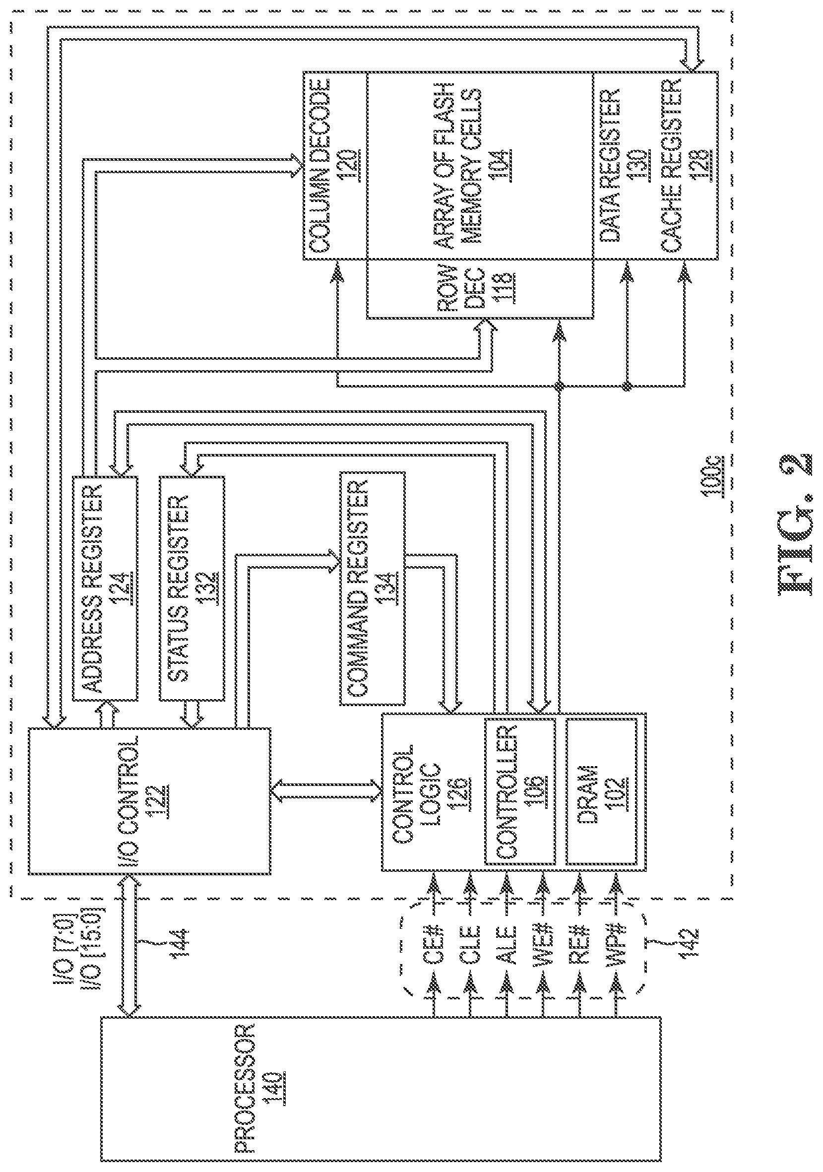Patent US12165688 Figure 2 – Flash memory devices including dram