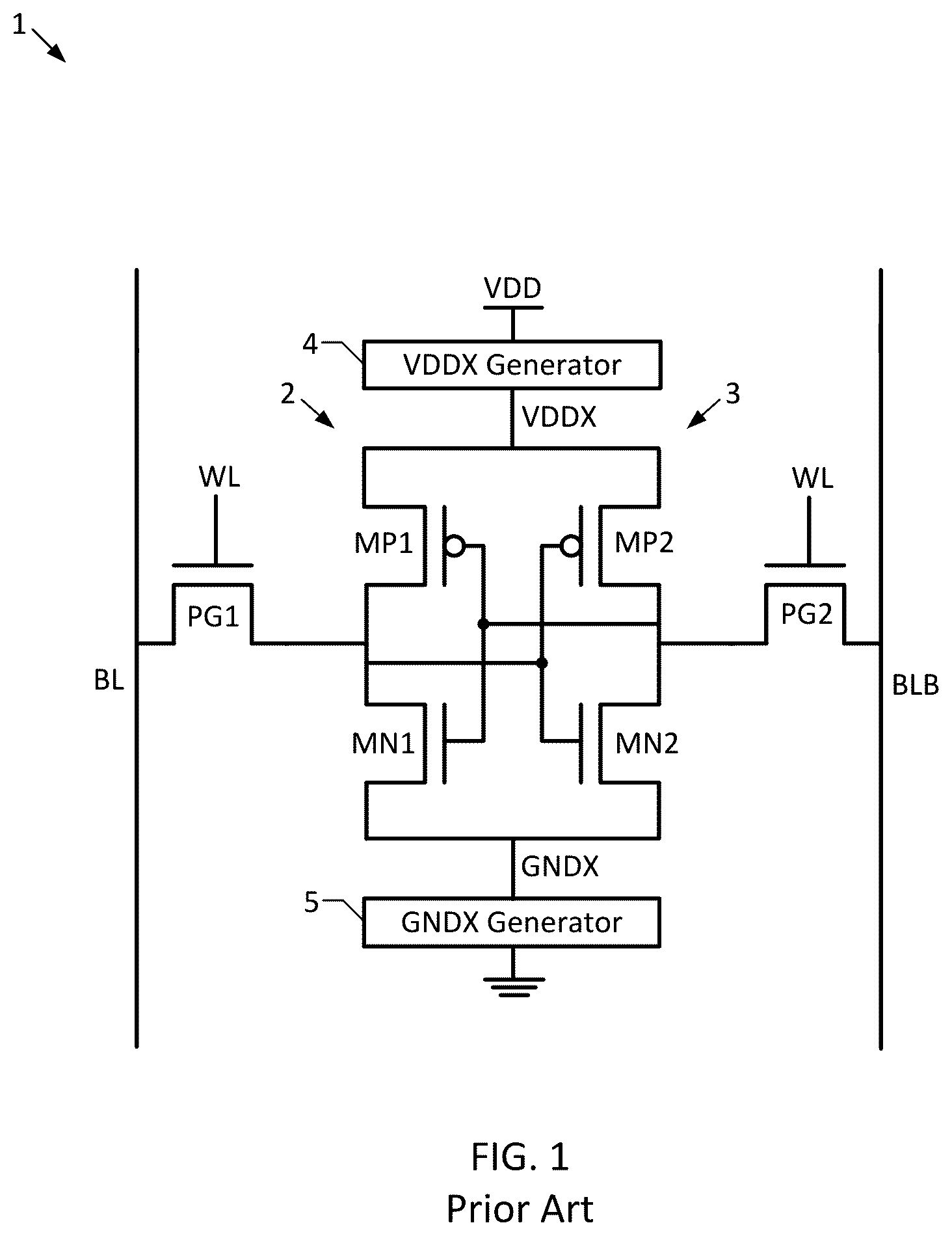 Patent US12165698 Figure 1 – Circuitry for adjusting retention voltage of a static random access memory (SRAM)
