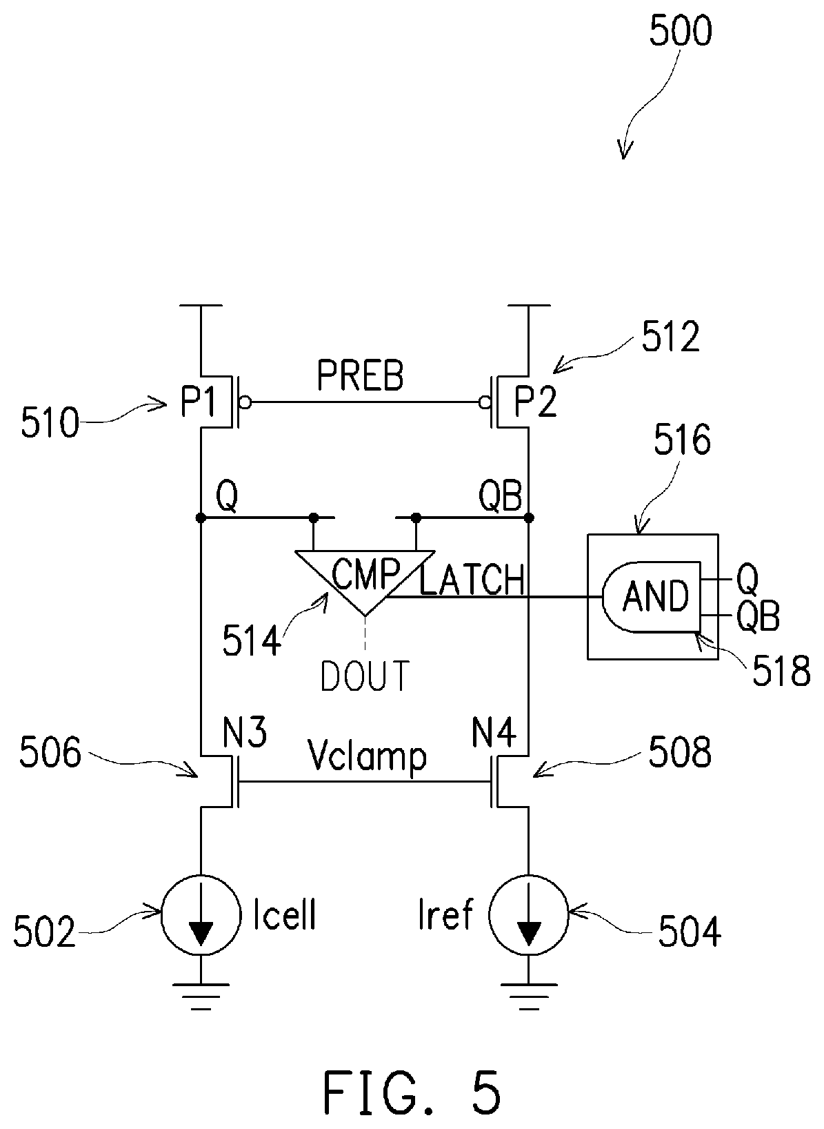 Patent US12165732 Figure 5 – Sense amplifier