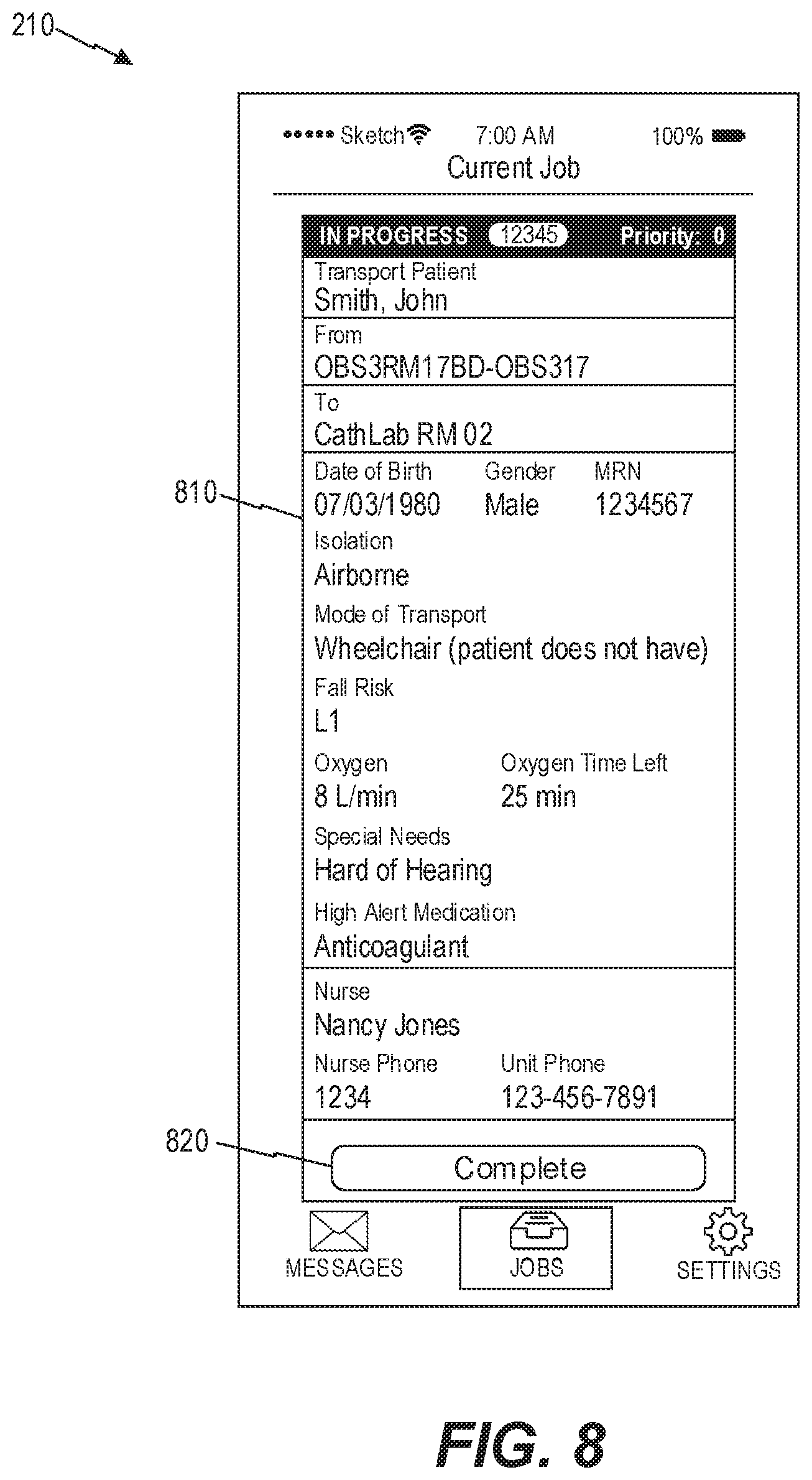 Patent US12165765 Figure 8 – Computerized rule based systems and methods for providing interactive handoff protocol user interfaces