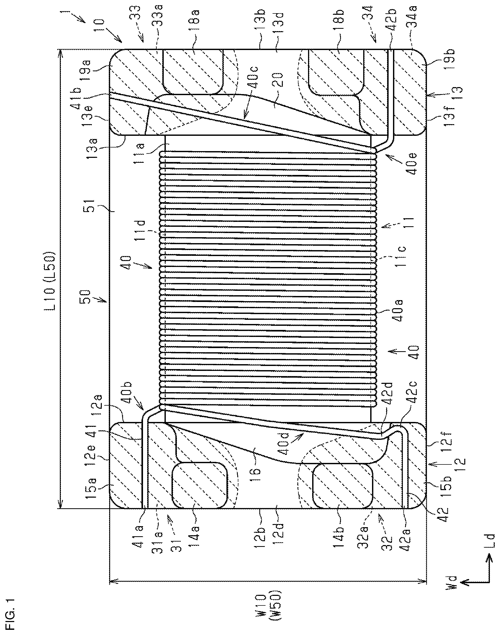 Patent US12165799 Figure 1 – Coil component