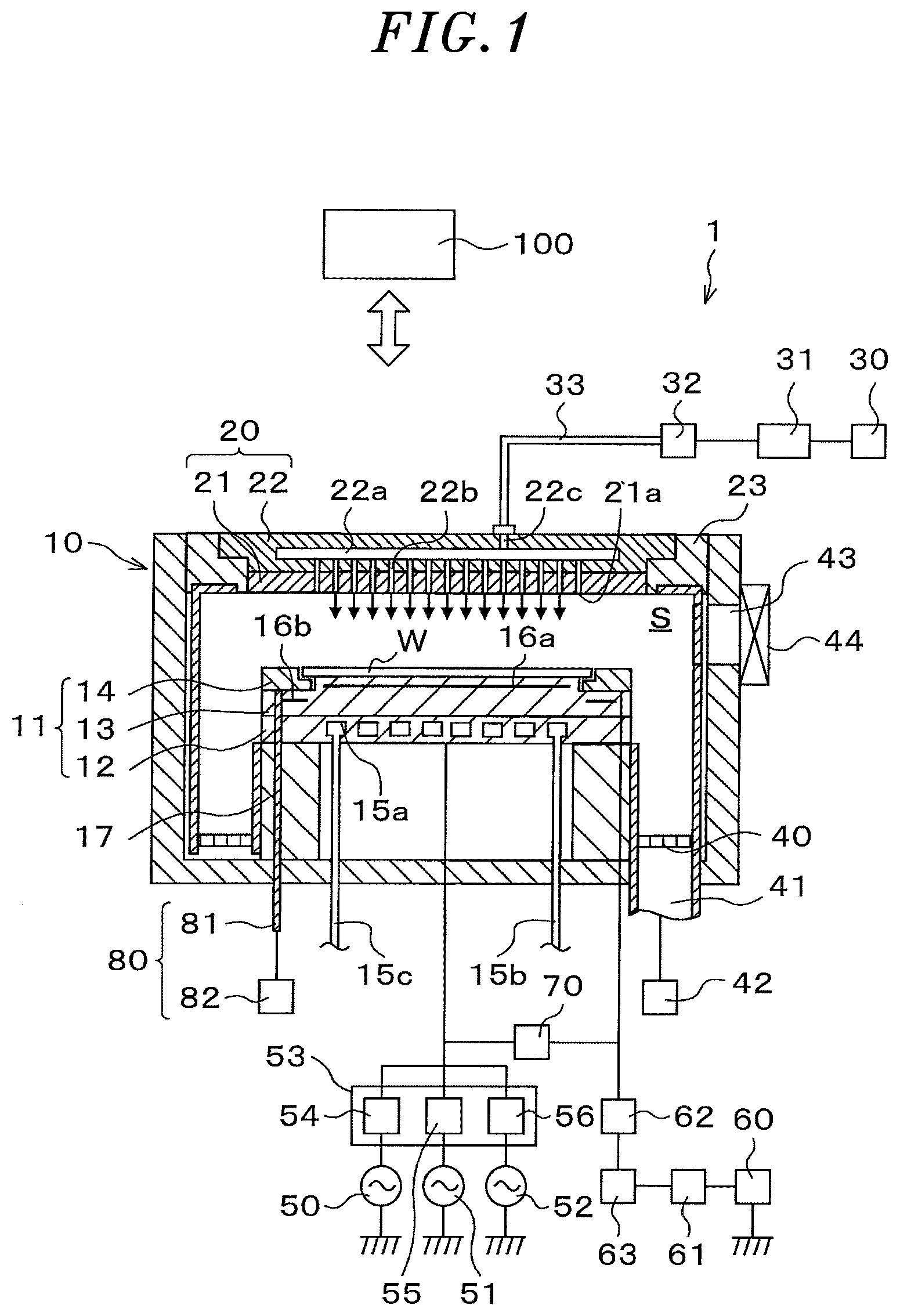 Patent US12165849 Figure 1 – Plasma processing apparatus and etching method