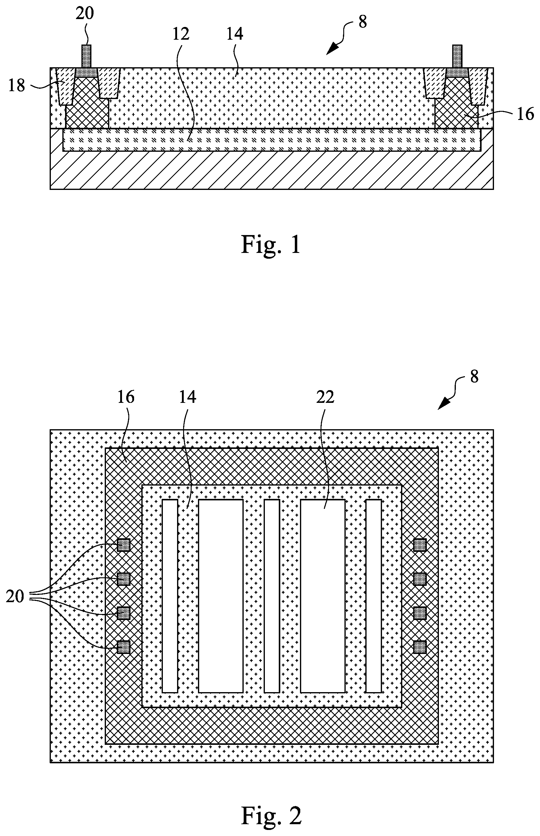 Patent US12165868 Figure 1 – Semiconductor device in a containment structure including a buried layer