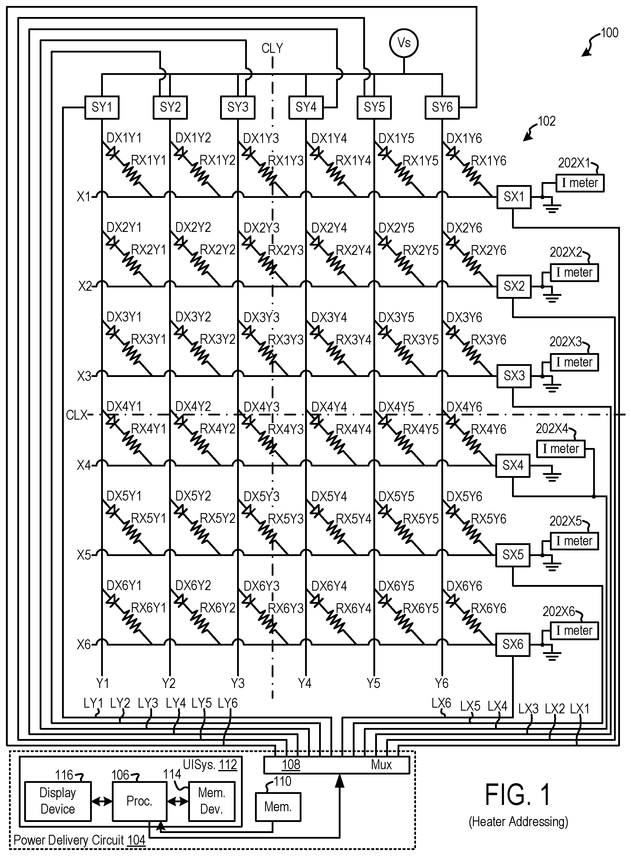 Patent US12165891 Figure 1 – Identification of and compensation for a failure in a heater array