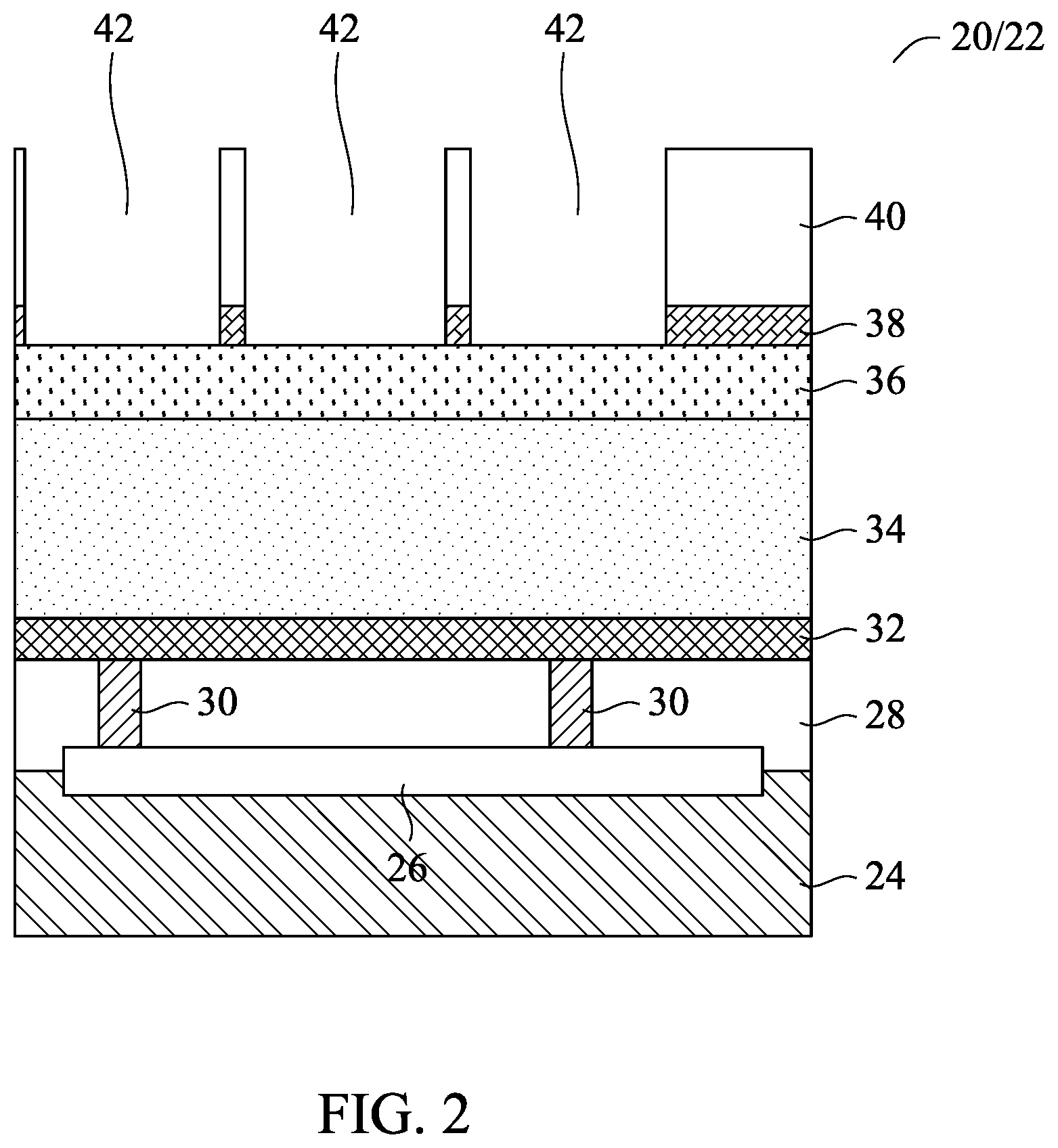 Patent US12165914 Figure 2 – Air spacer surrounding conductive features and method forming same