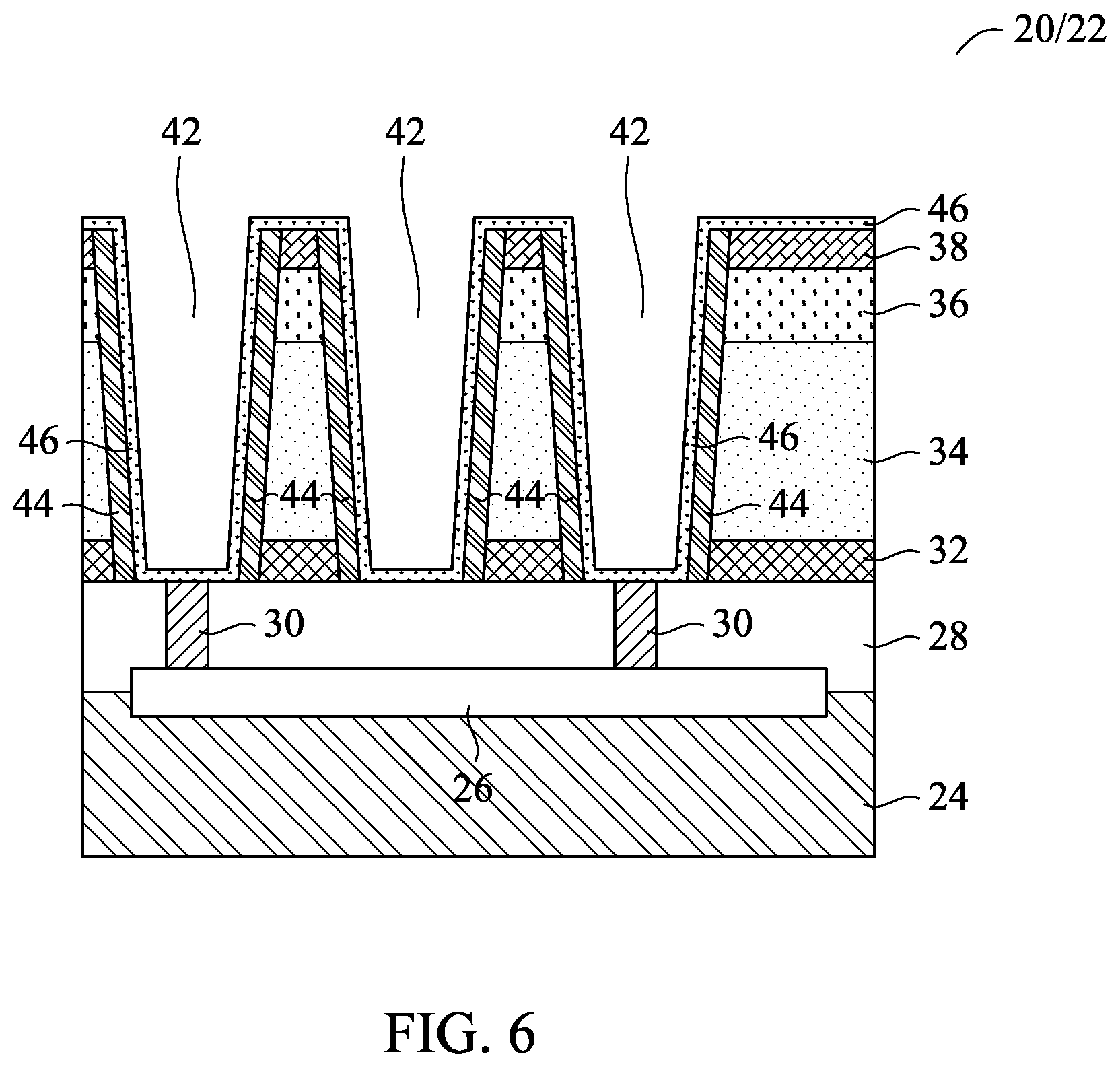 Patent US12165914 Figure 6 – Air spacer surrounding conductive features and method forming same