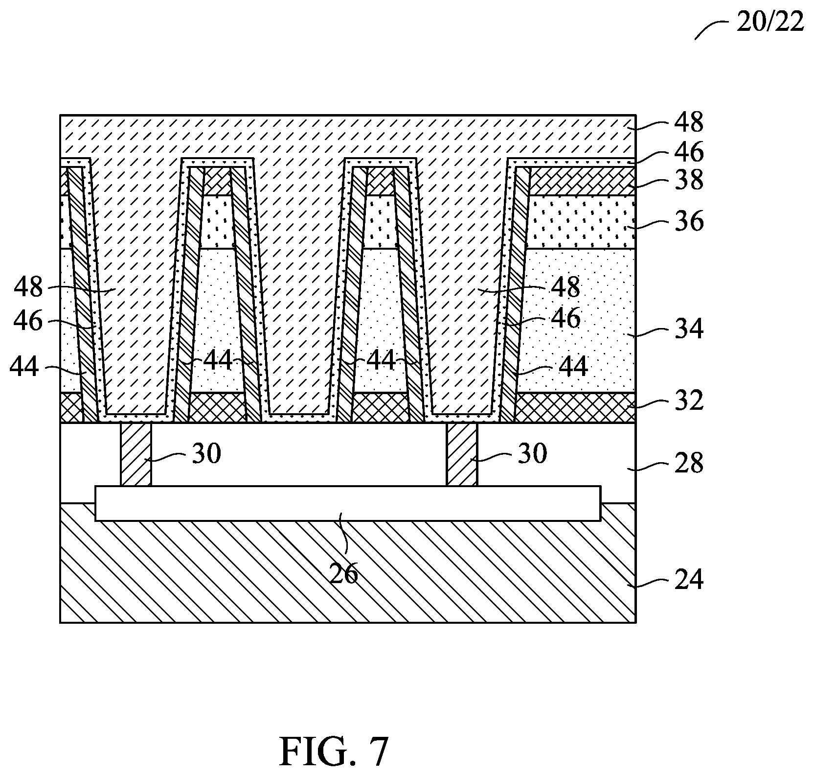 Patent US12165914 Figure 7 – Air spacer surrounding conductive features and method forming same