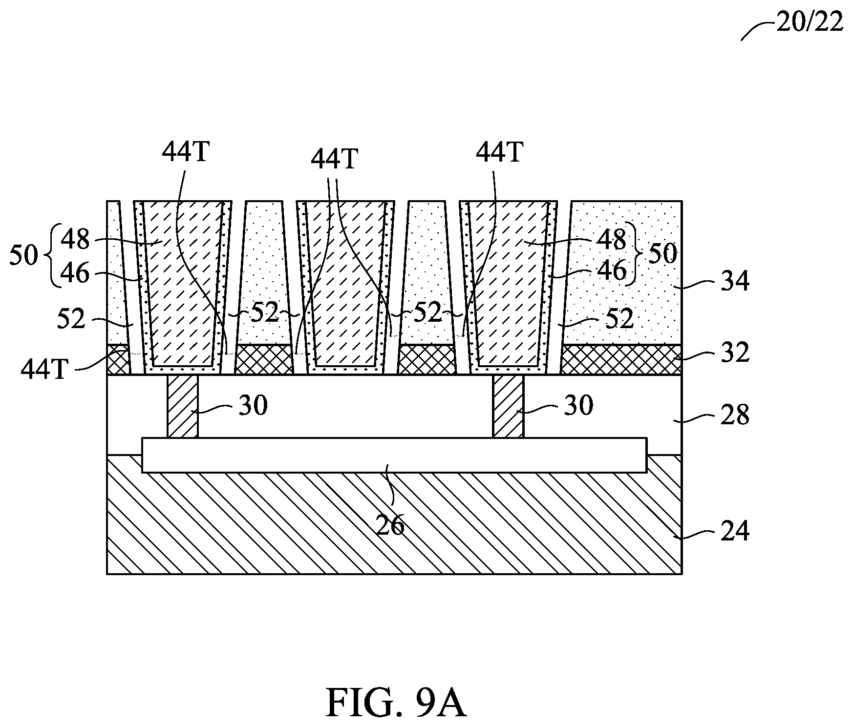 Patent US12165914 Figure 9 – Air spacer surrounding conductive features and method forming same