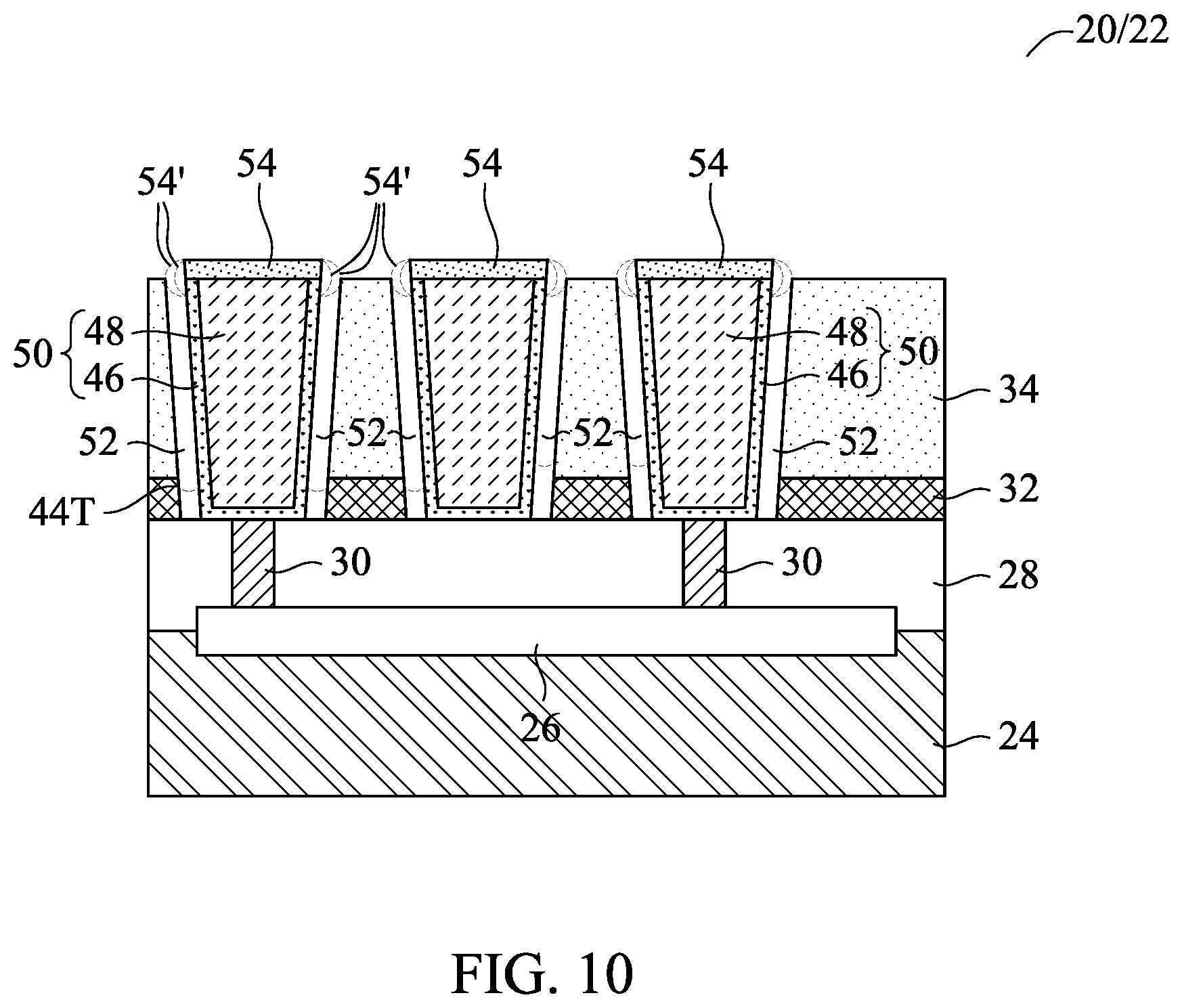Patent US12165914 Figure 11 – Air spacer surrounding conductive features and method forming same