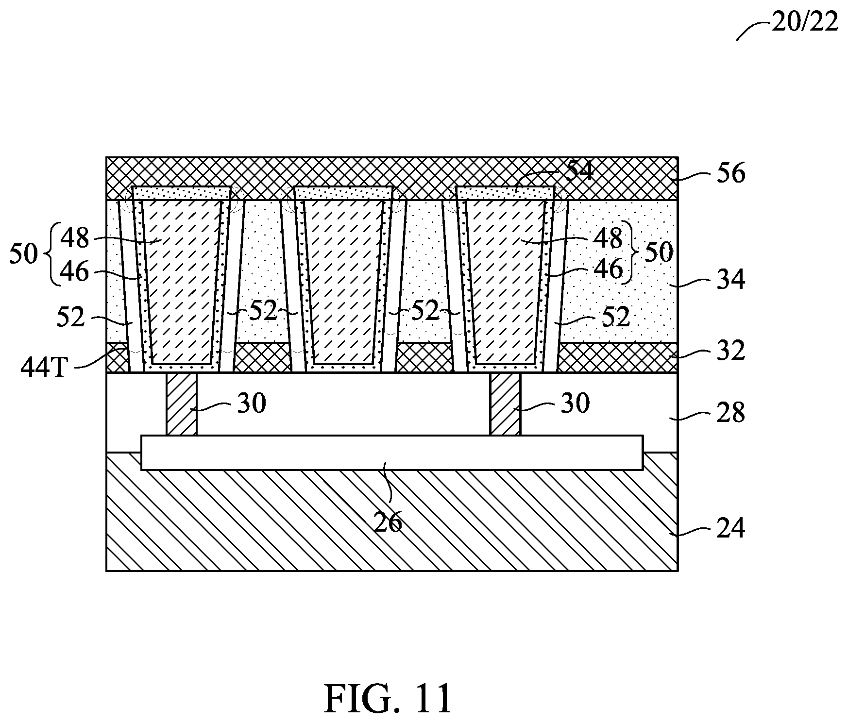 Patent US12165914 Figure 12 – Air spacer surrounding conductive features and method forming same