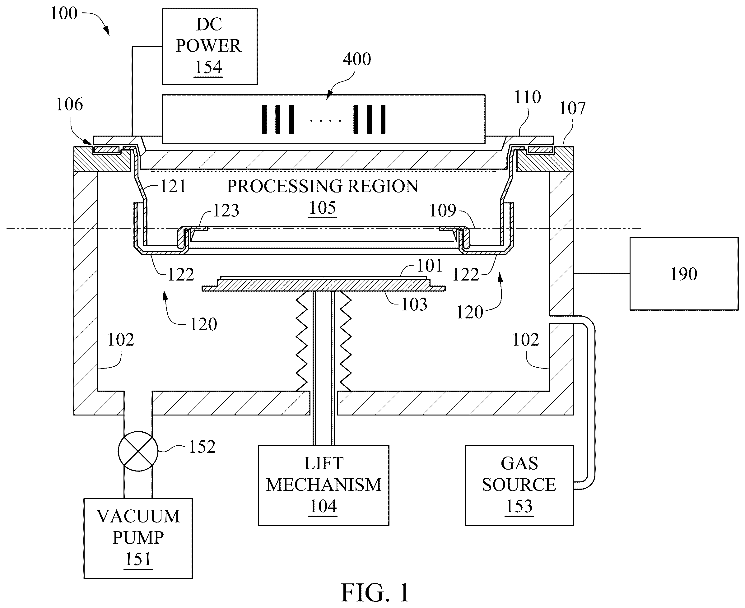 Patent US12165935 — Physical vapor deposition process apparatus and method of optimizing thickness of a target material film deposited using the same — Figure 1