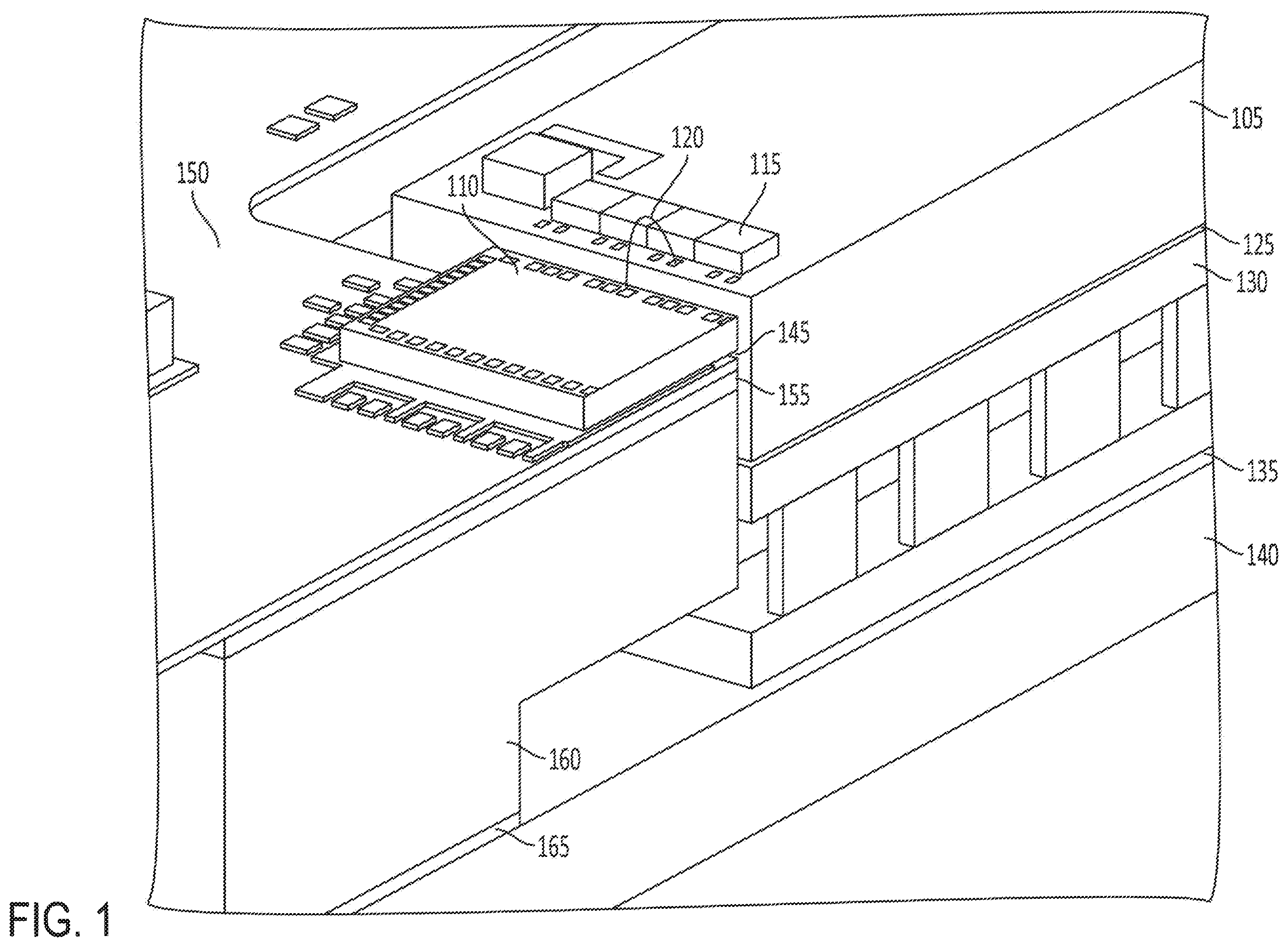 Patent US12165944 Figure 1 – Electro-optical package and method of fabrication