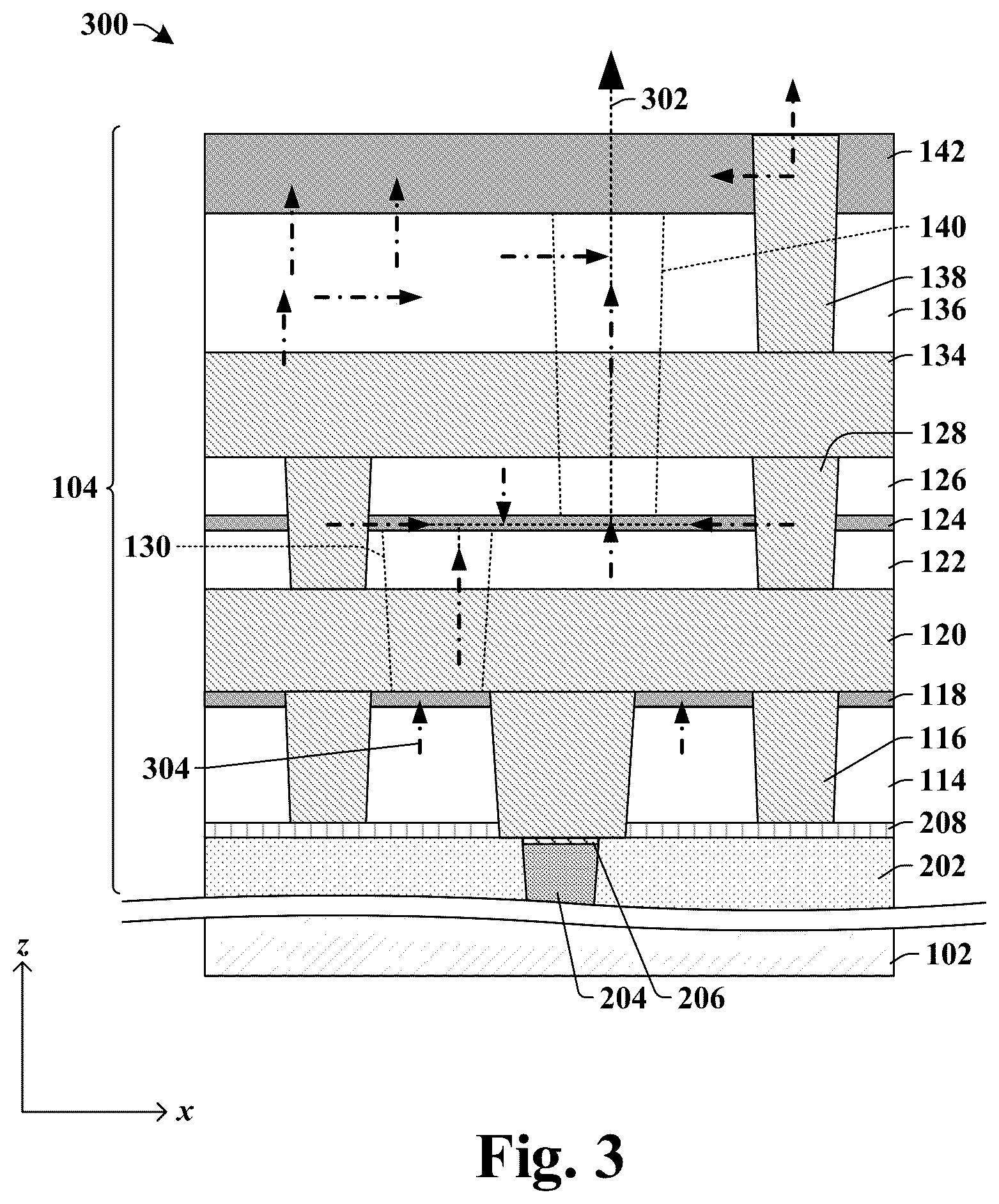 Patent US12165945 Figure 4 – Thermal interconnect structure for thermal management of electrical interconnect structure
