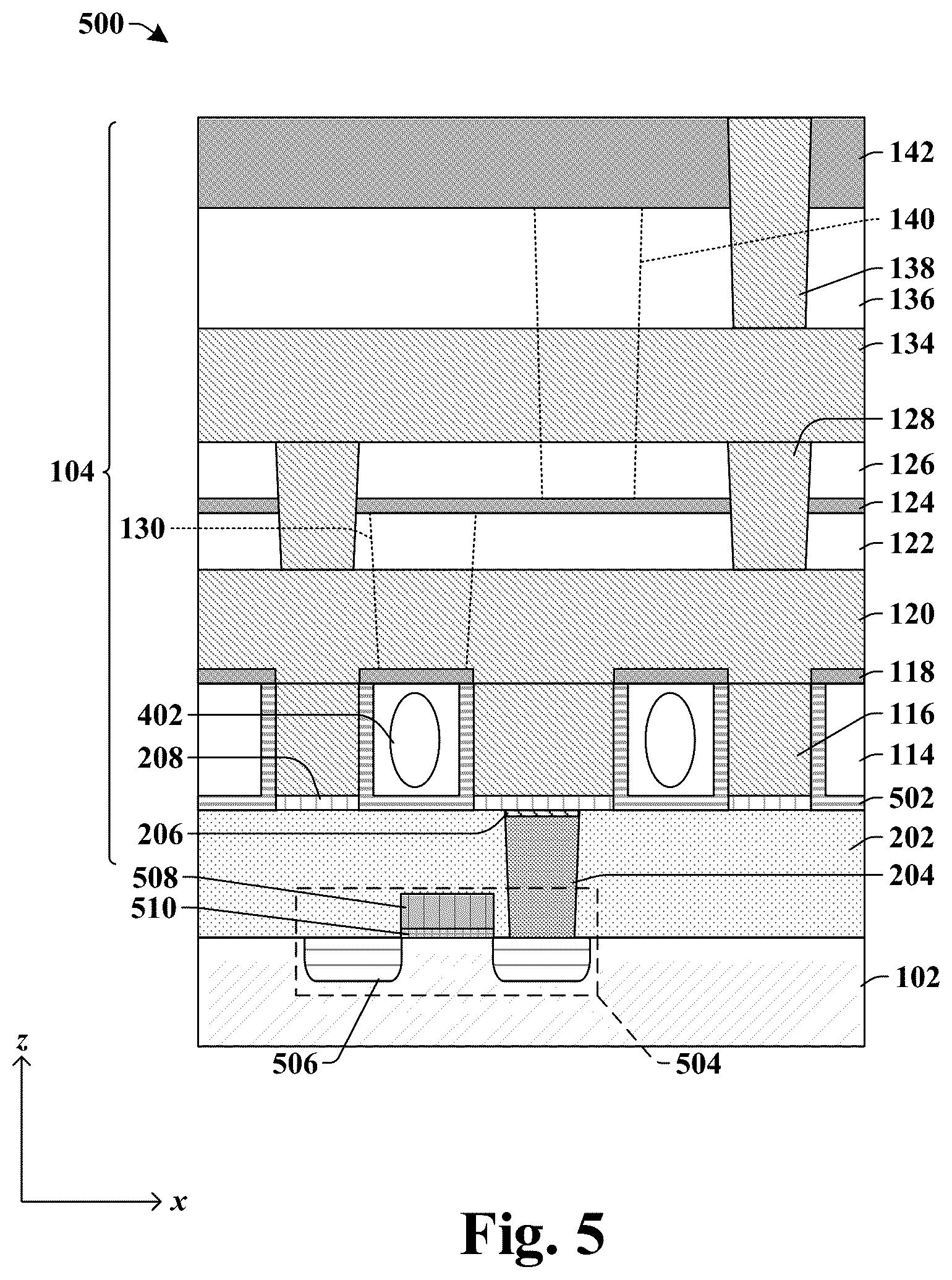 Patent US12165945 Figure 6 – Thermal interconnect structure for thermal management of electrical interconnect structure