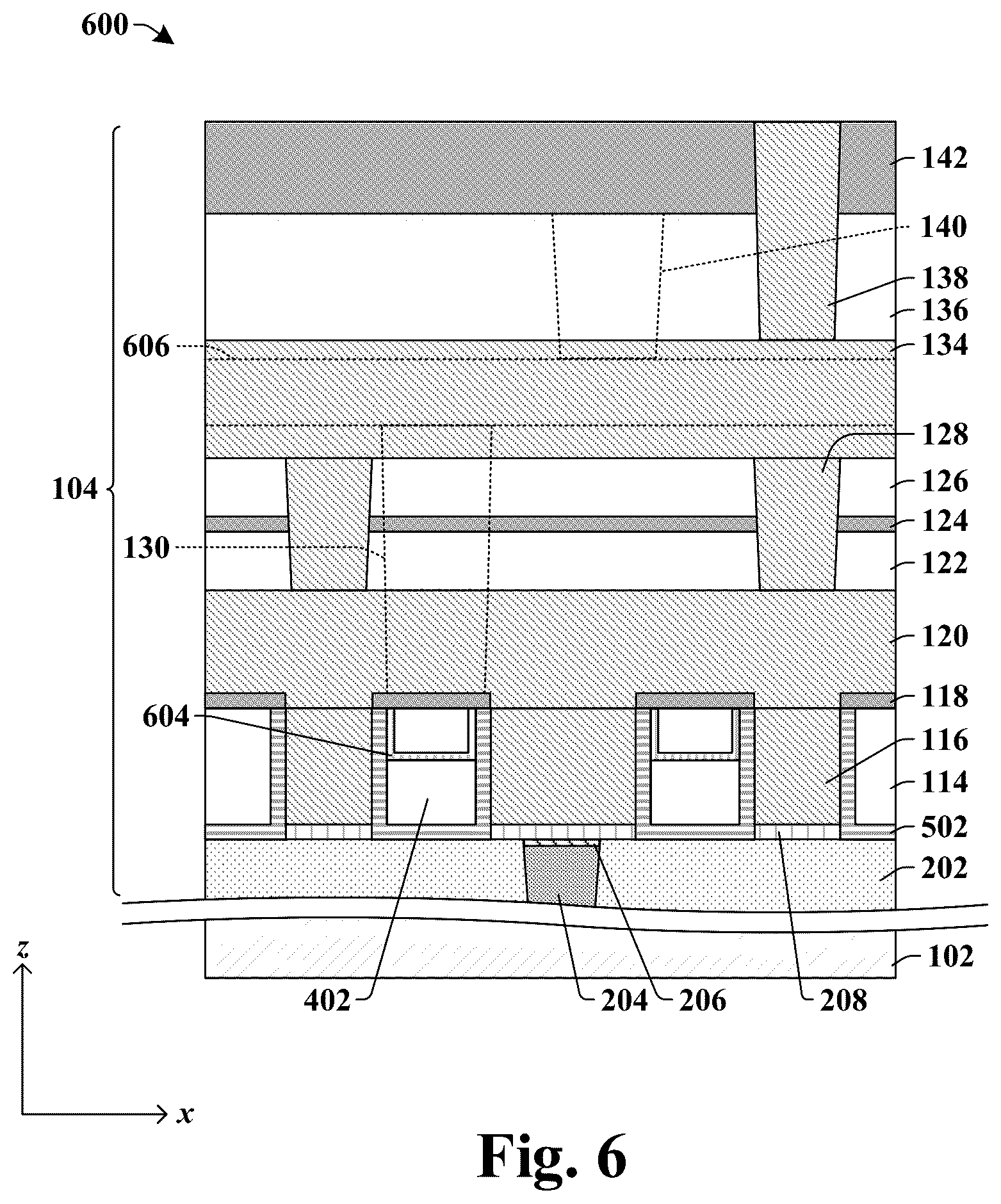 Patent US12165945 Figure 7 – Thermal interconnect structure for thermal management of electrical interconnect structure