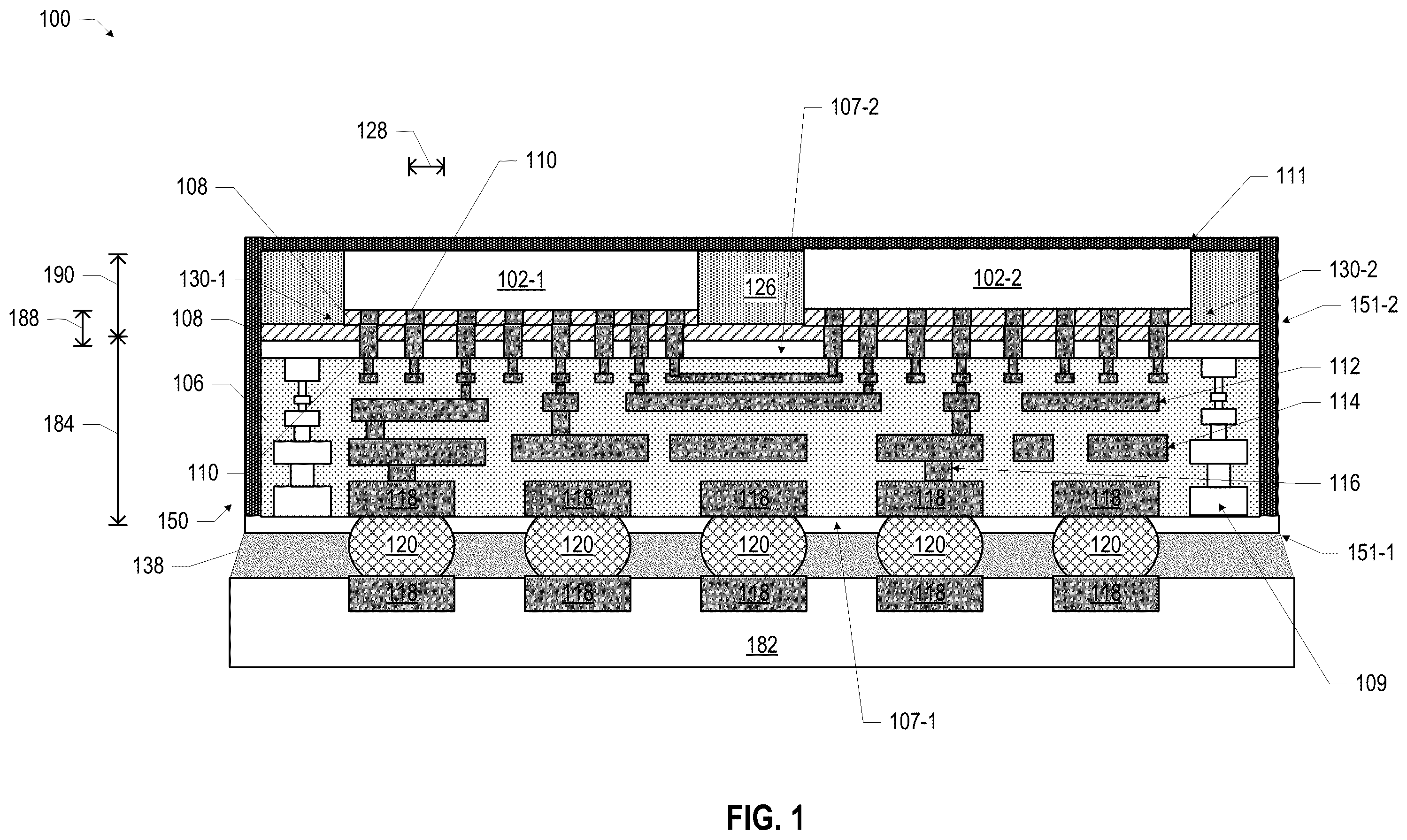 Patent US12165962 Figure 1 – Hermetic sealing structures in microelectronic assemblies having direct bonding