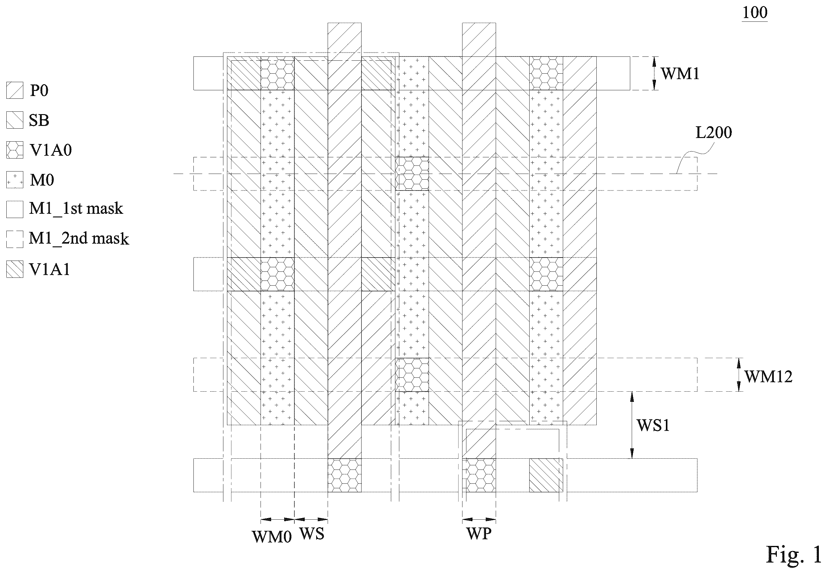 Patent US12165972 Figure 1 – Method of manufacturing conductive lines in a circuit