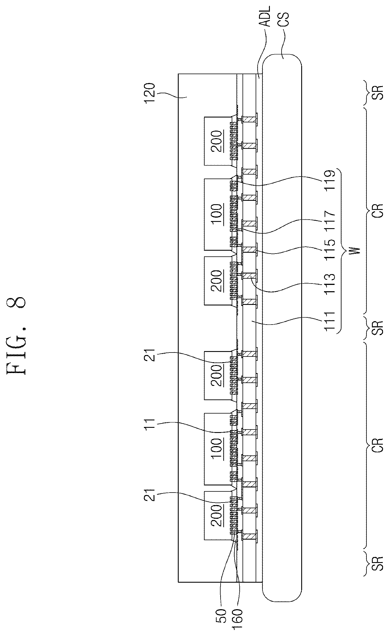 Patent US12165991 Figure 8 – Semiconductor package
