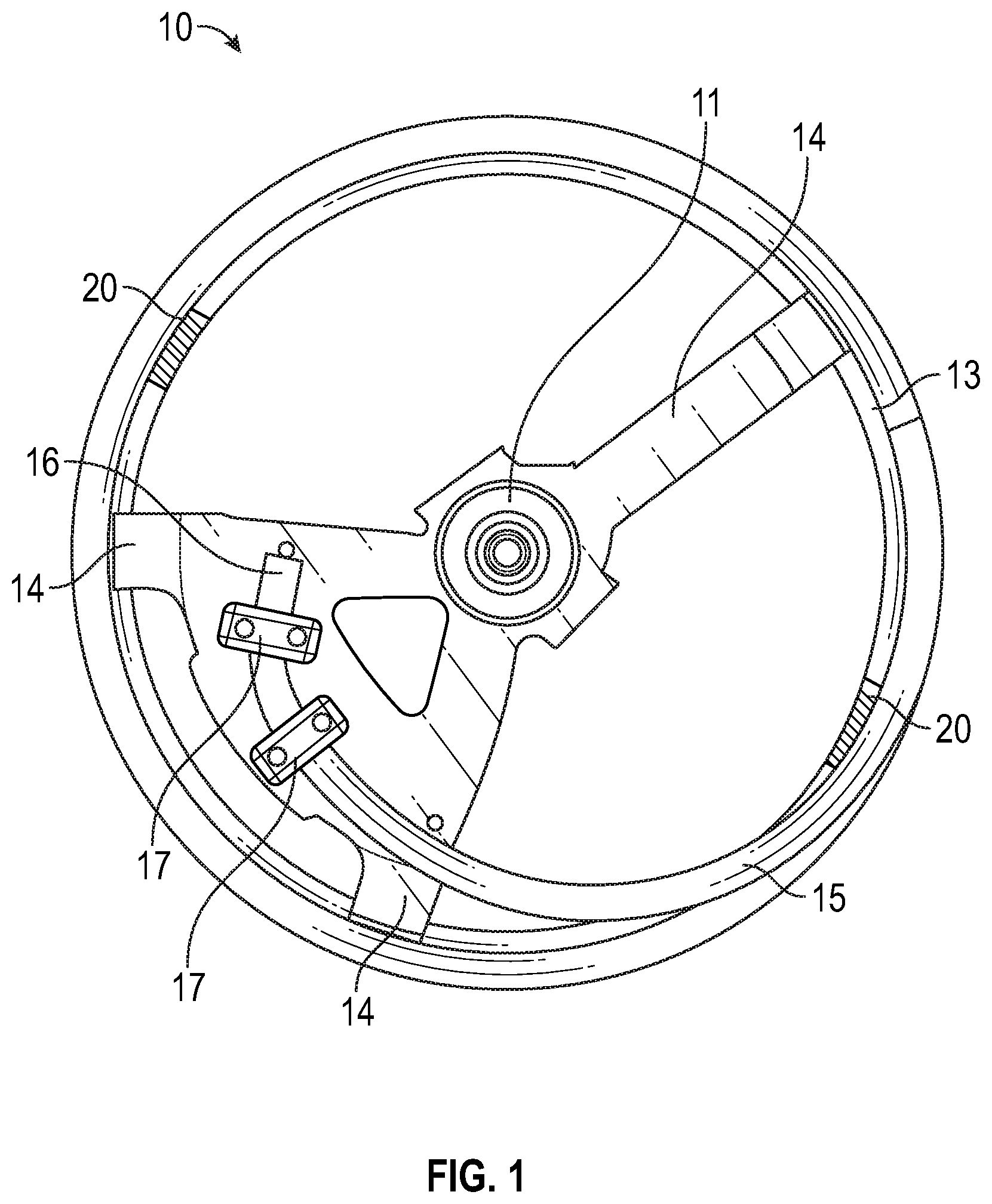 Patent US12167705 Figure 1 – Gauge wheel system