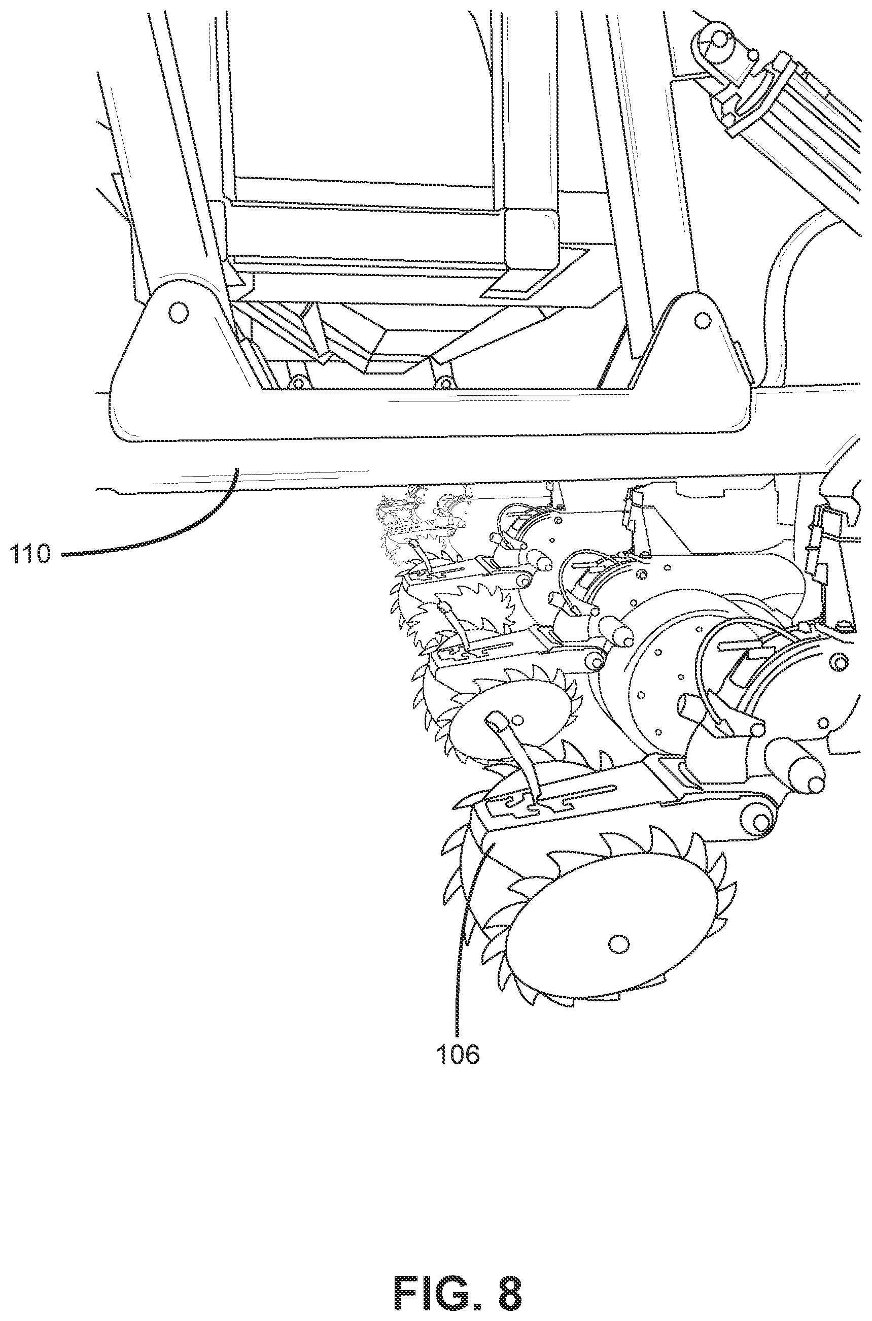 Patent US12167707 Figure 8 – Seed planter with positionable tank