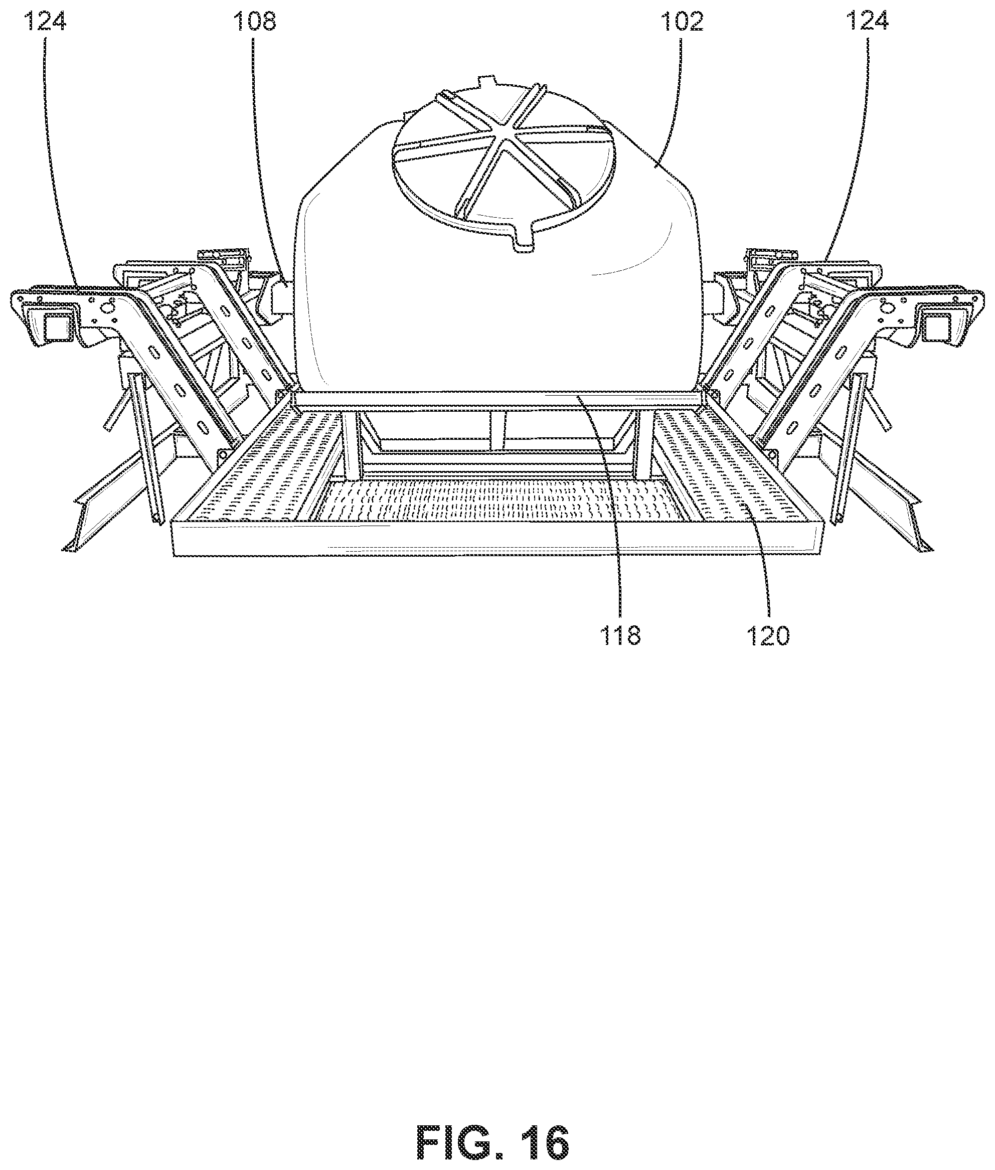 Patent US12167707 Figure 16 – Seed planter with positionable tank