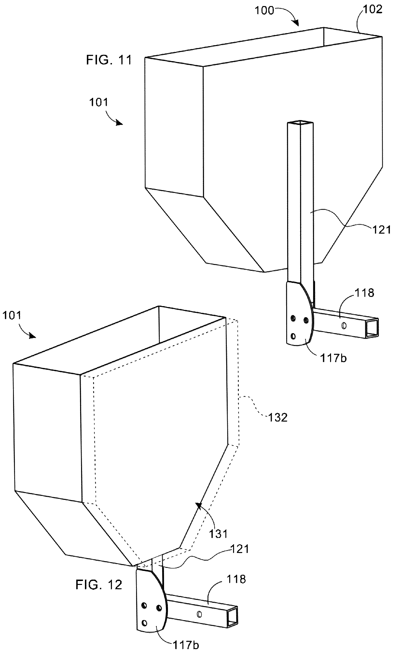 Patent US12167719 Figure 6 – Feed spreader including pivotable cargo transport apparatus