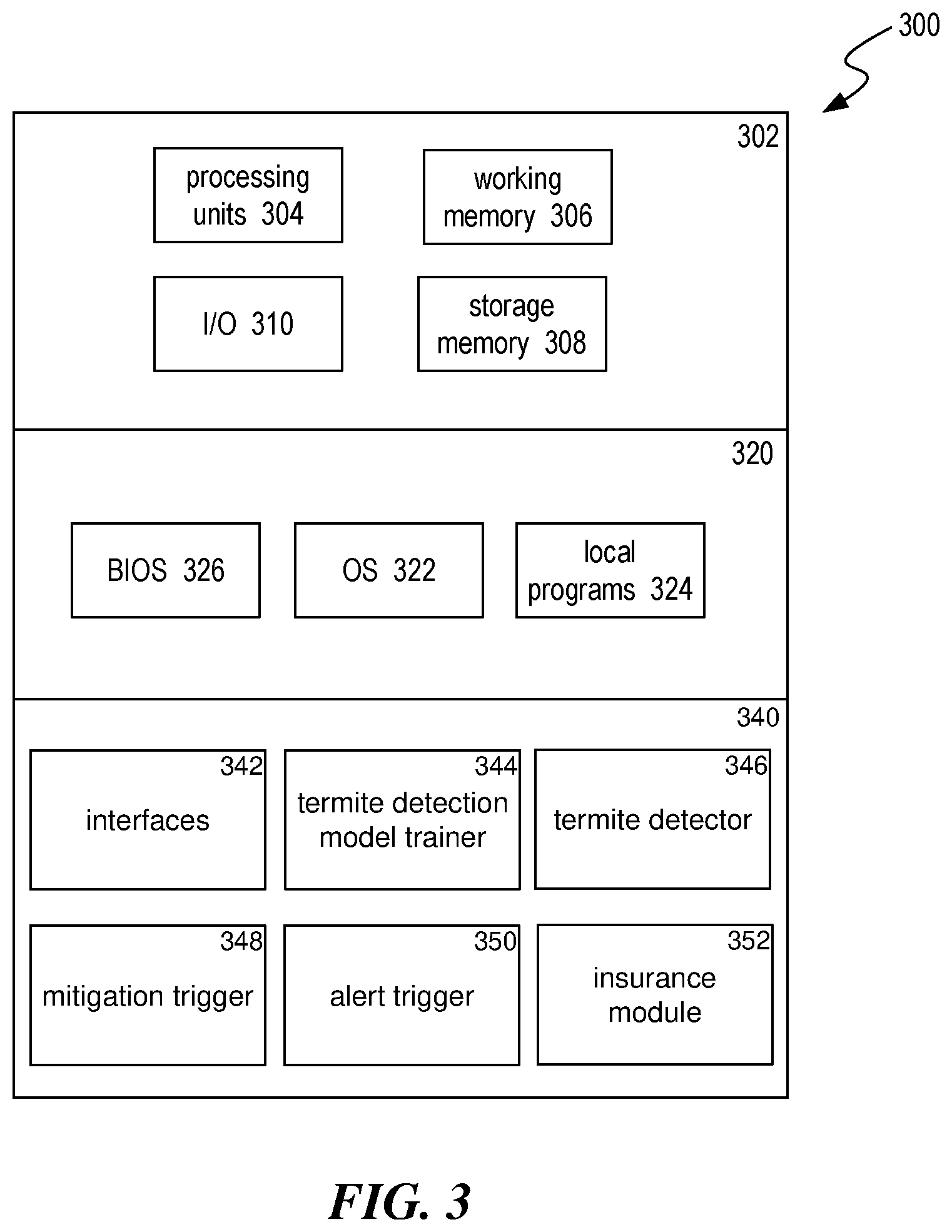 Patent US12167726 Figure 3 – Termite detection and mitigation system