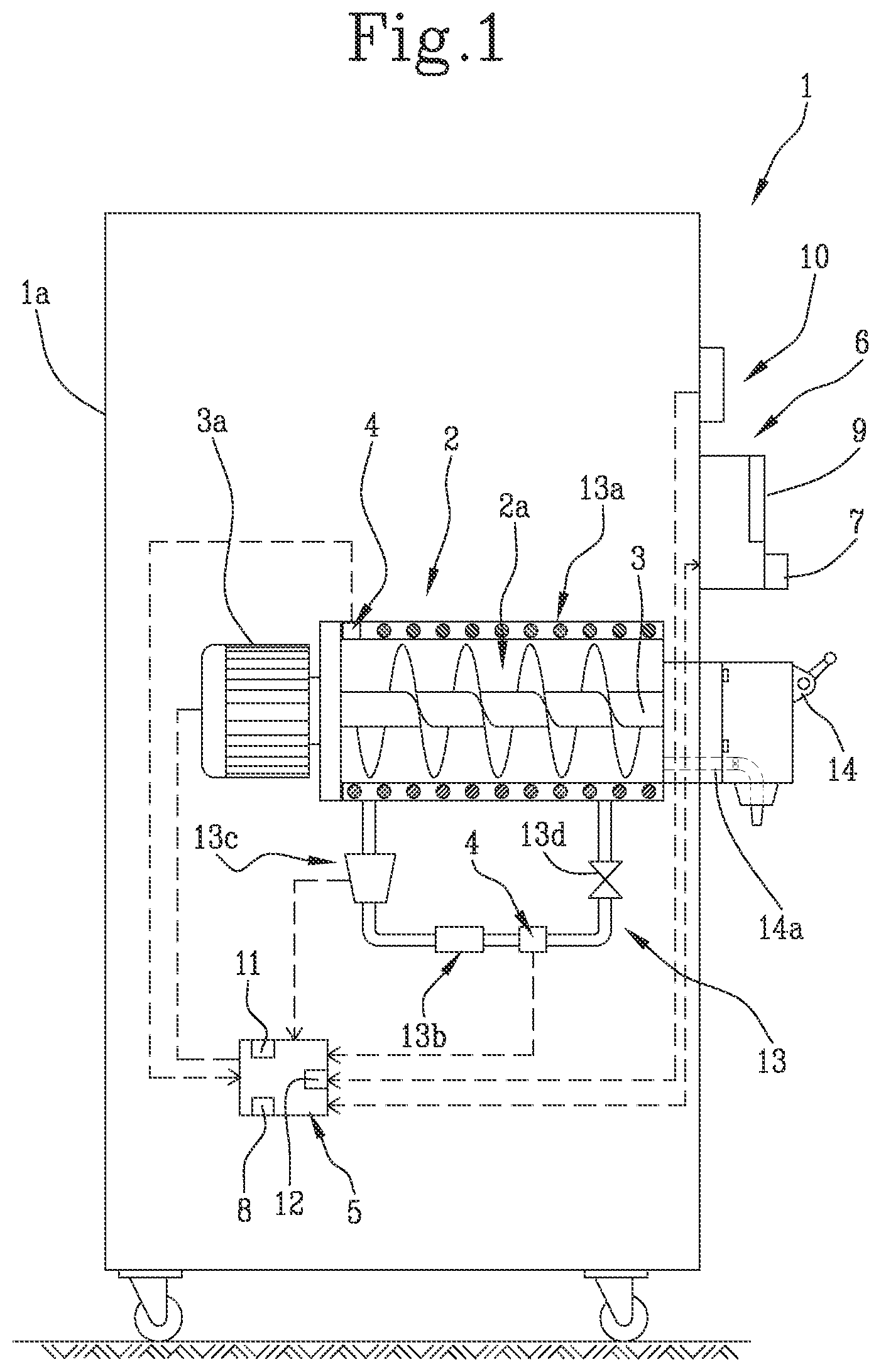Patent US12167737 Figure 1 – Machine for making liquid or semi-liquid food products