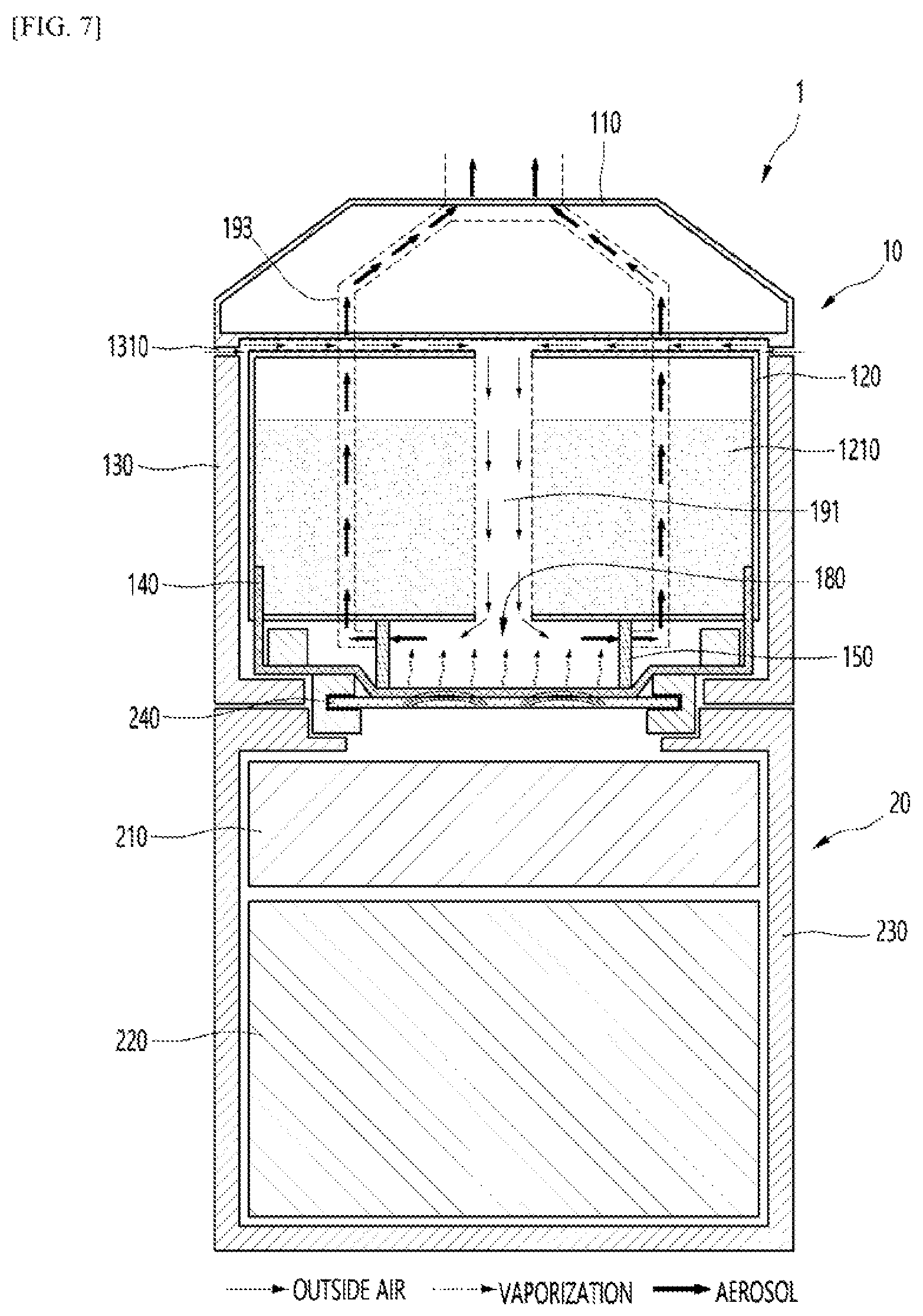 Patent US12167750 Figure 7 – Ultrasonic-based aerosol generation device