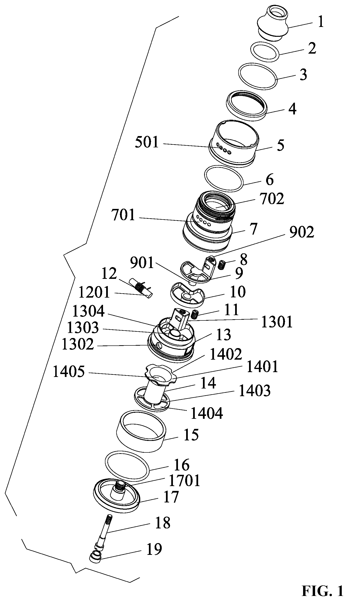 Patent US12167754 Figure 1 – Atomizer and electronic cigarette comprising the same