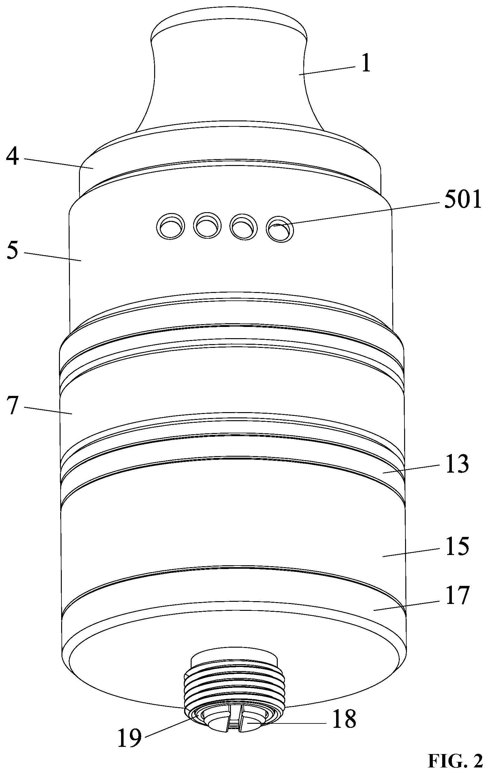 Patent US12167754 Figure 2 – Atomizer and electronic cigarette comprising the same