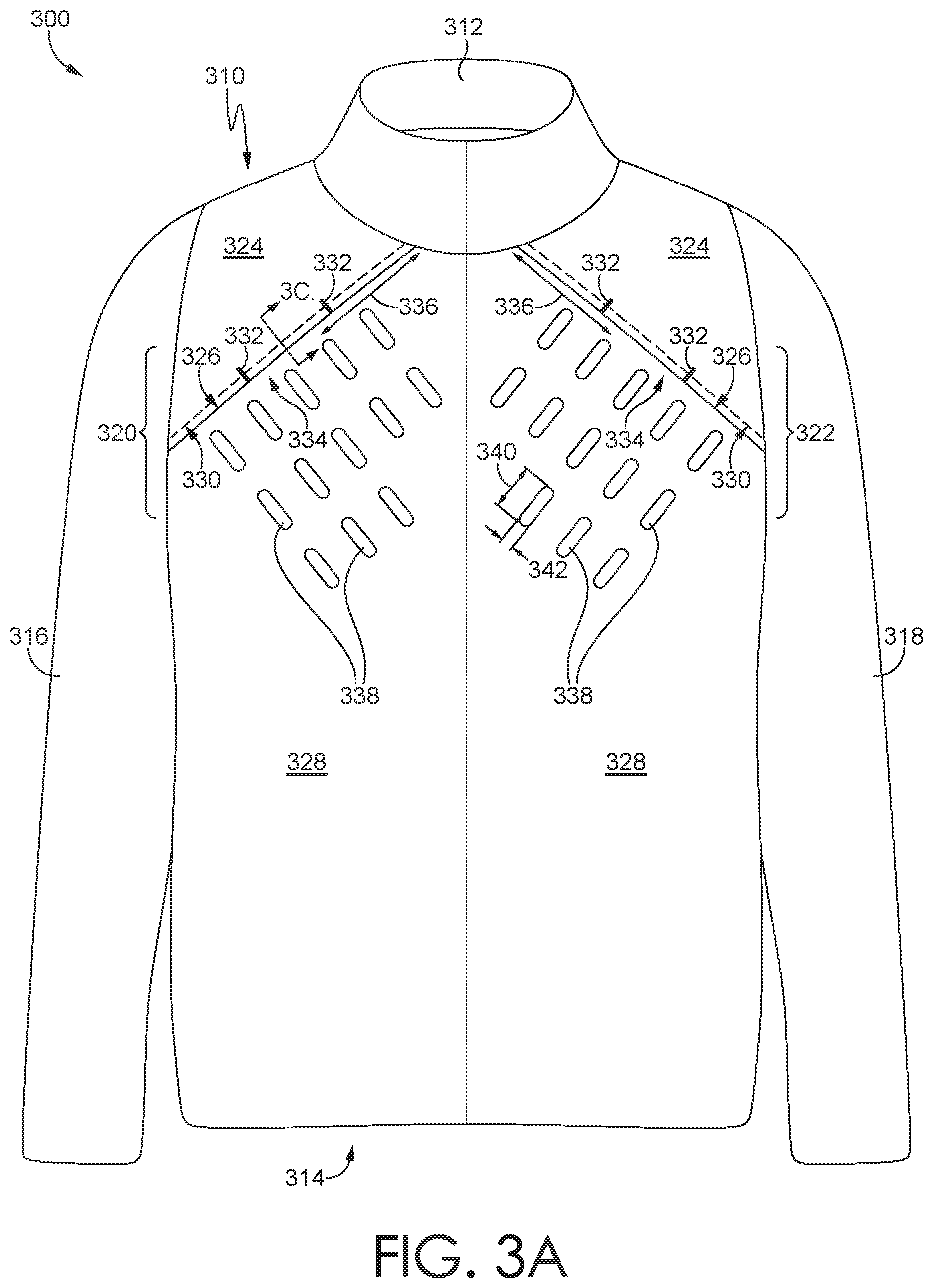 Patent US12167761 Figure 3 – Apparel with dynamic vent structure
