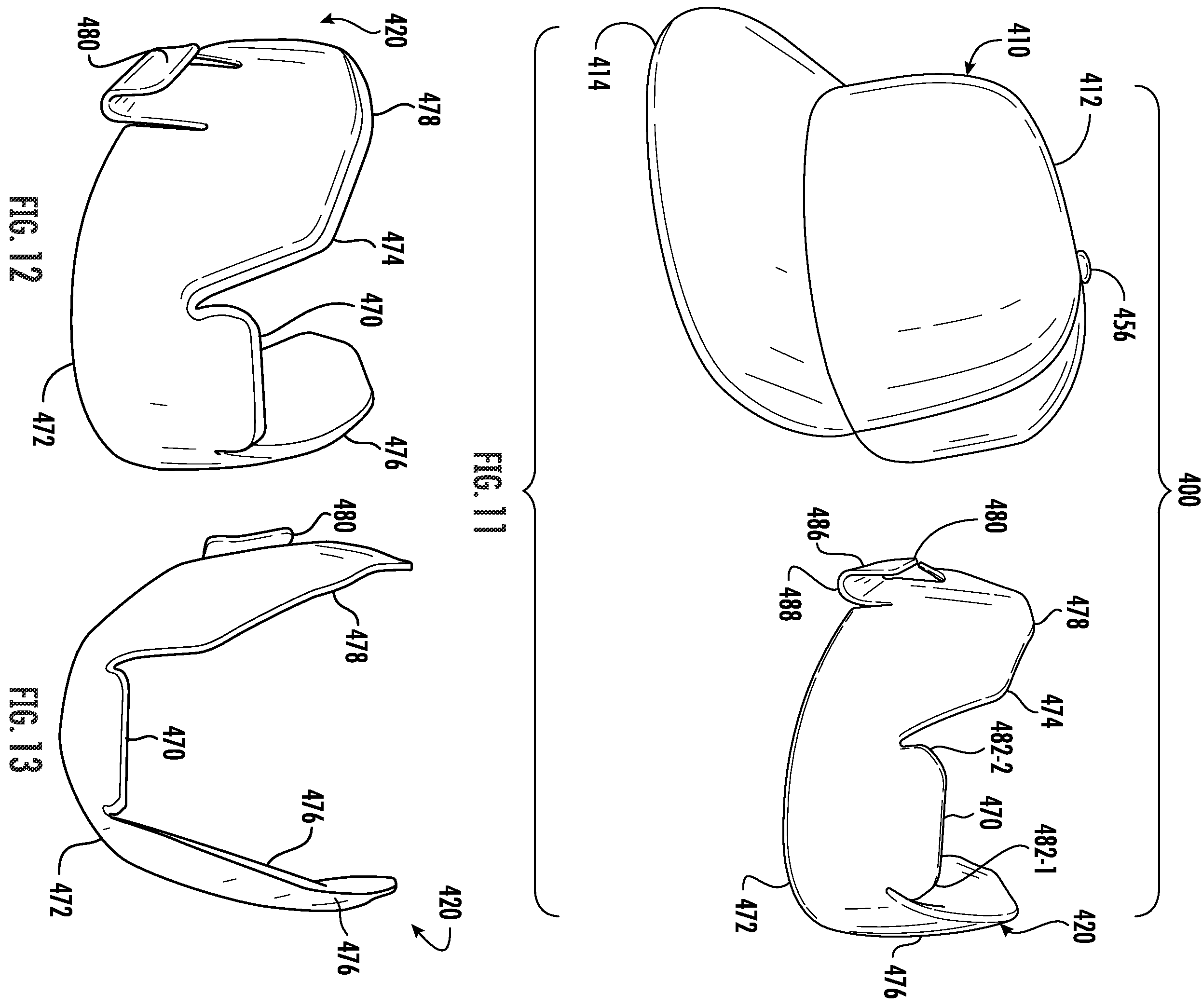 Patent US12167764 Figure 4 – Protective liner for headwear