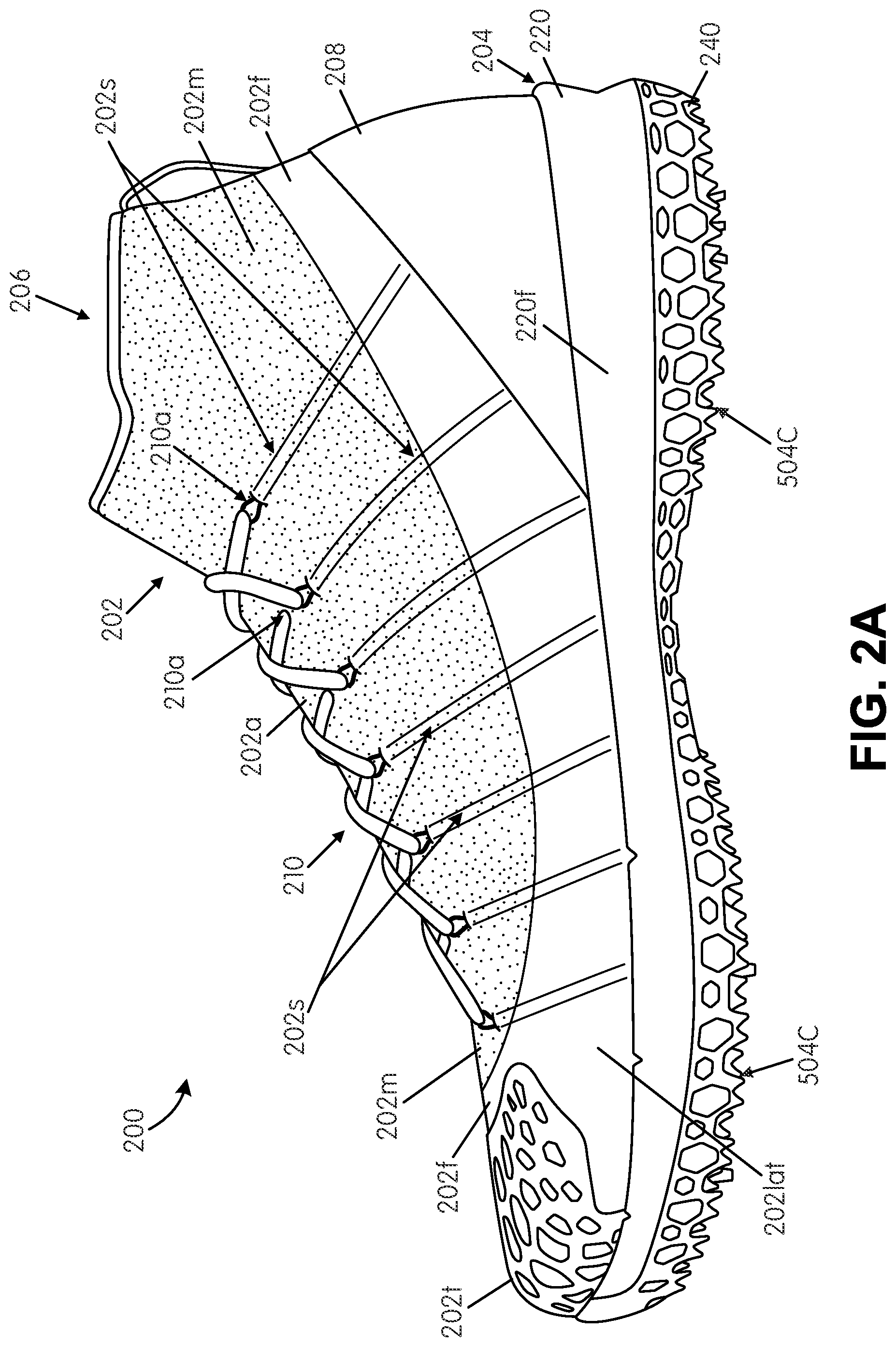 Patent US12167766 Figure 2 – Ground-engaging structures for articles of footwear