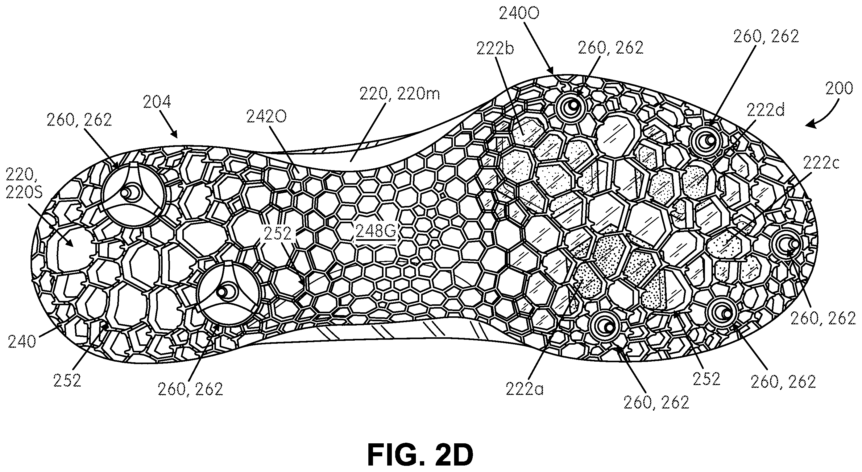 Patent US12167766 Figure 5 – Ground-engaging structures for articles of footwear
