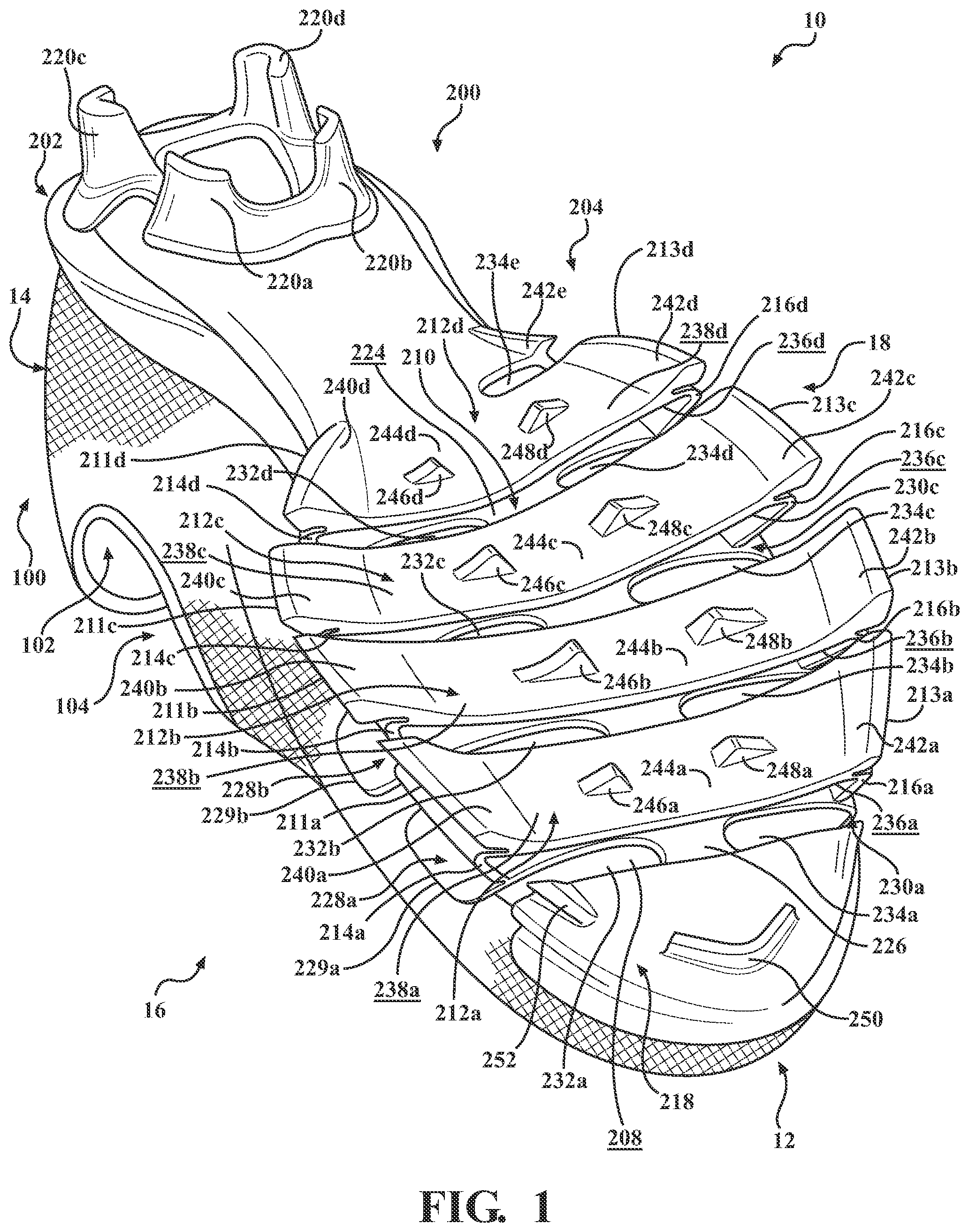 Patent US12167767 Figure 1 – Sole structure for article of footwear
