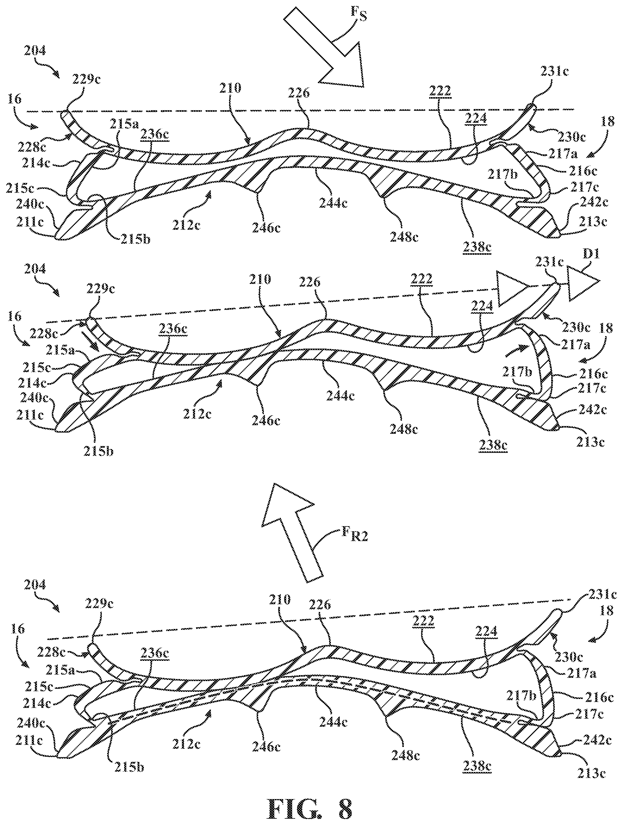 Patent US12167767 Figure 8 – Sole structure for article of footwear