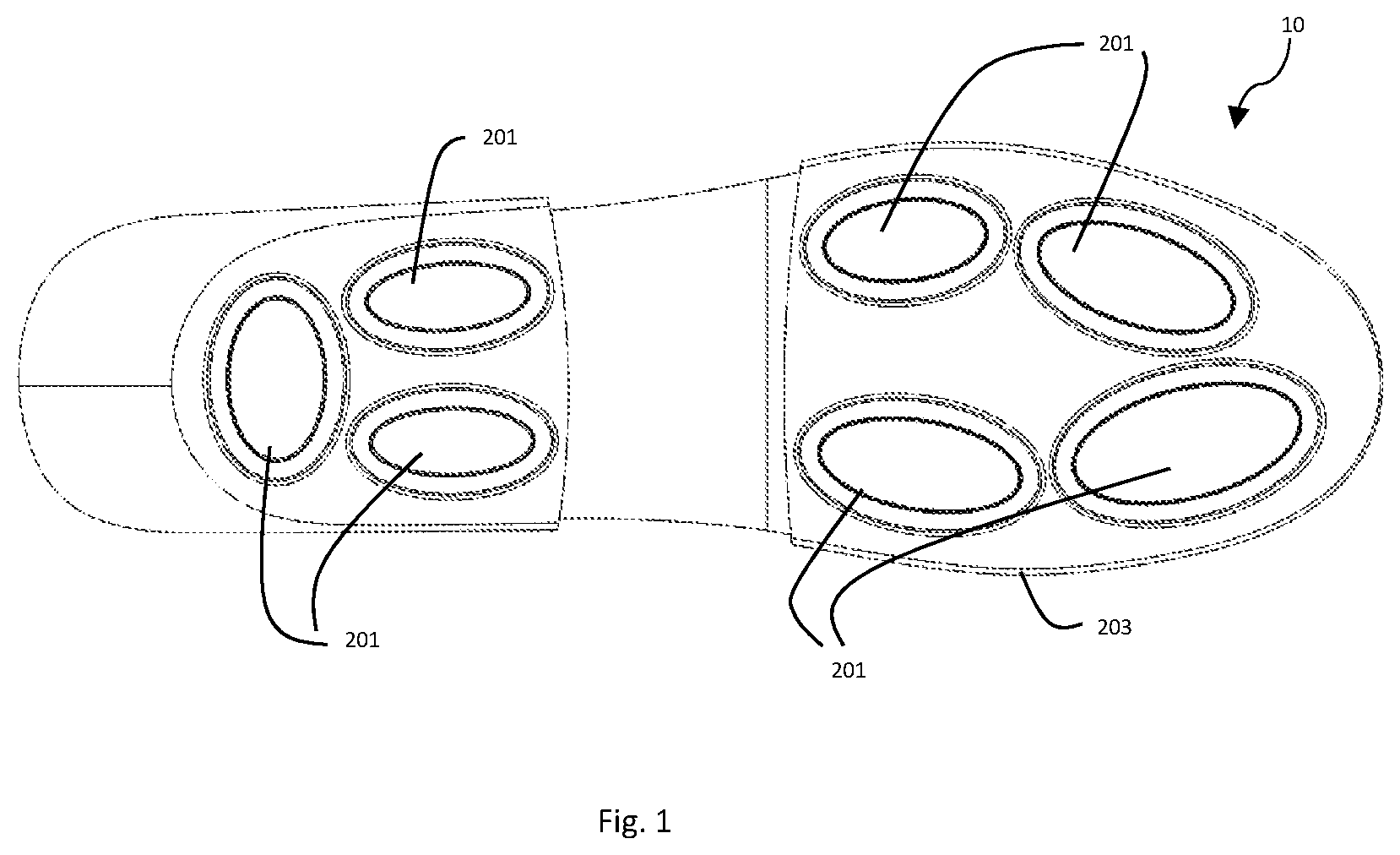 Patent US12167772 — Ventilated shoesole — Figure 1
