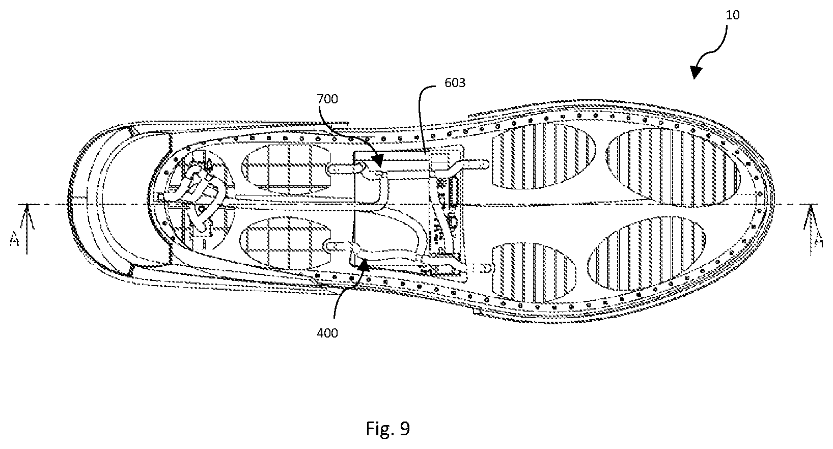 Patent US12167772 Figure 9 – Ventilated shoesole