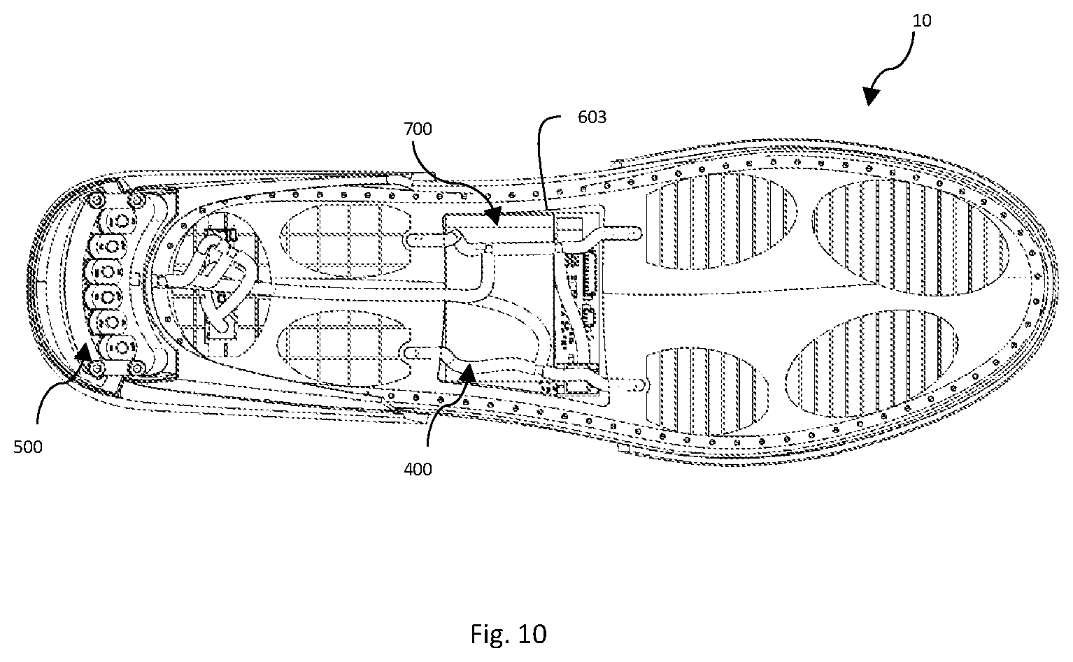 Patent US12167772 Figure 10 – Ventilated shoesole
