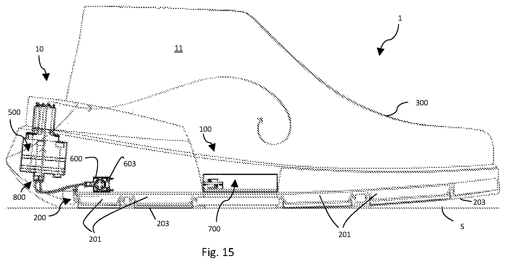 Patent US12167772 Figure 15 – Ventilated shoesole