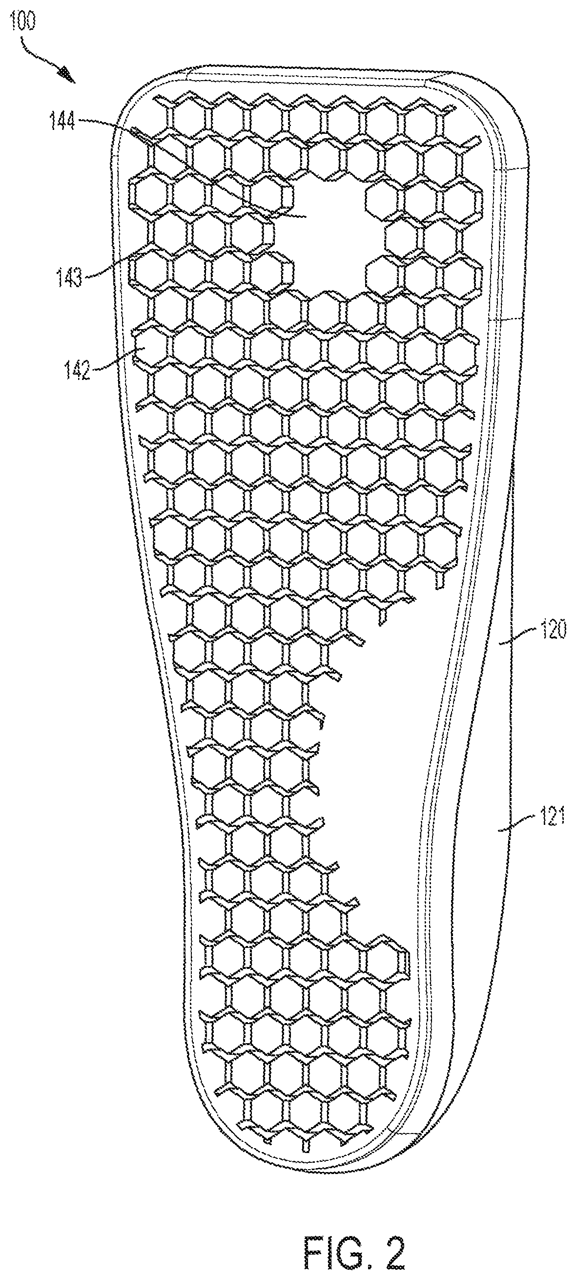 Patent US12167774 Figure 2 – Contoured peg insole