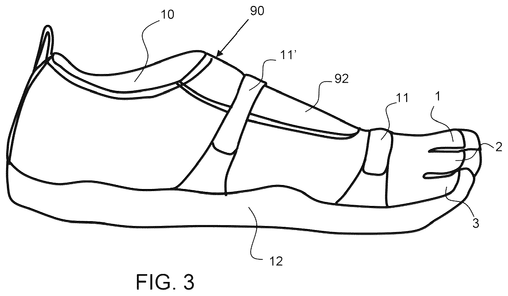 Patent US12167775 Figure 3 – Flexible forefoot protection for insoles and shoes