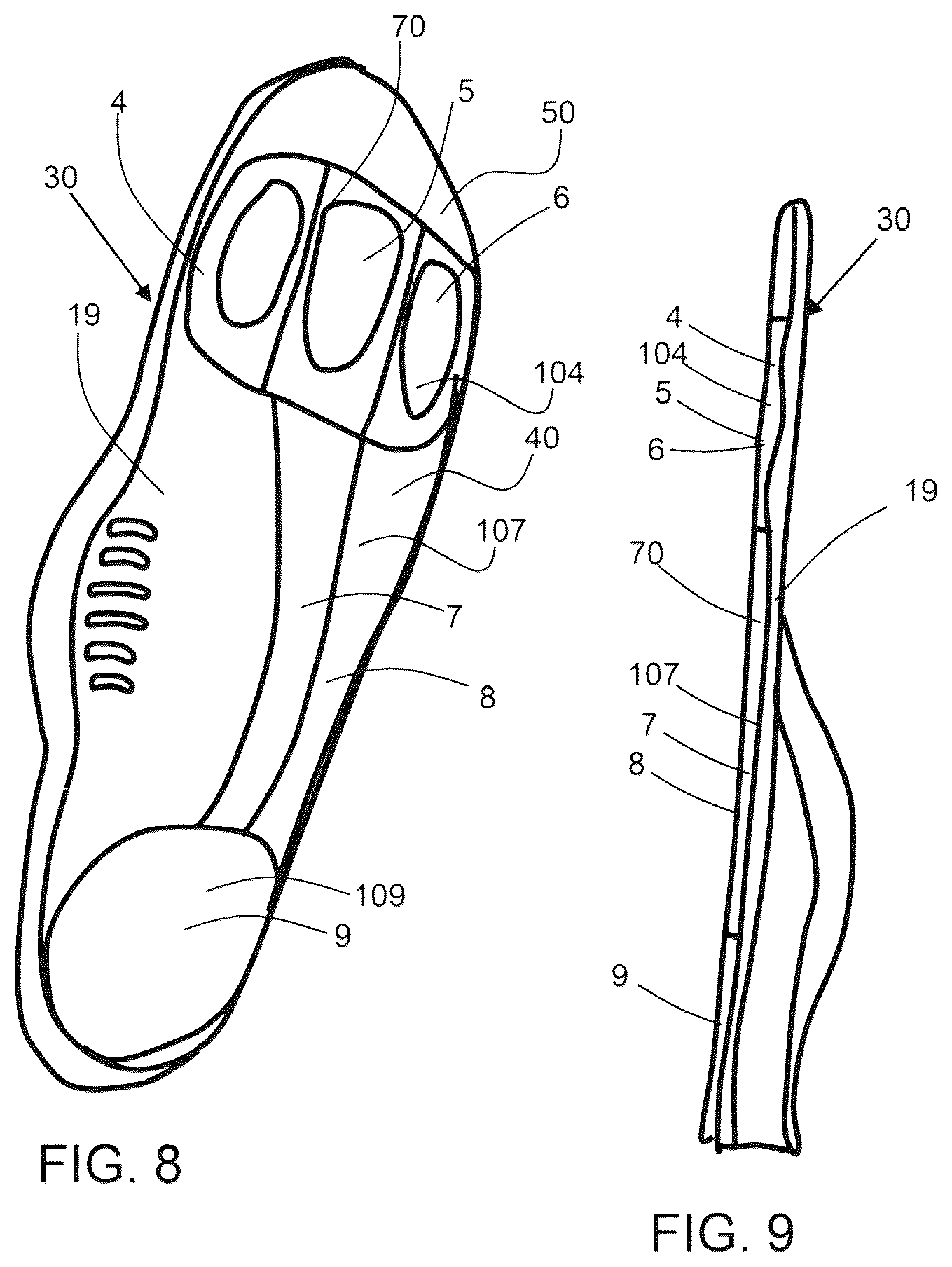 Patent US12167775 Figure 6 – Flexible forefoot protection for insoles and shoes