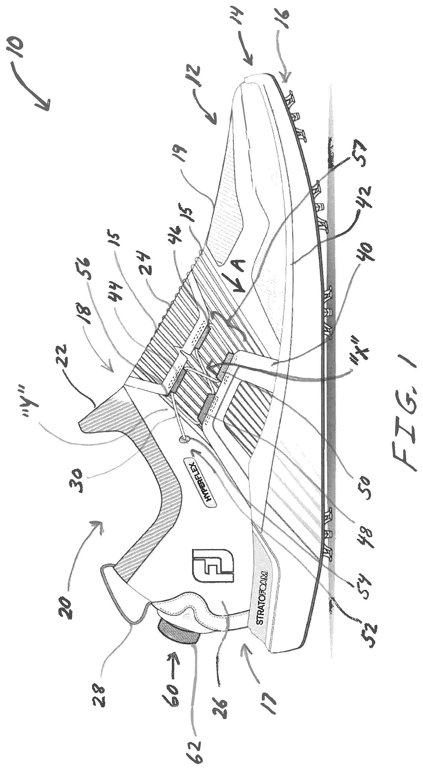 Patent US12167777 — Golf shoes with lace tightening system for closure and comfortable fit — Figure 1