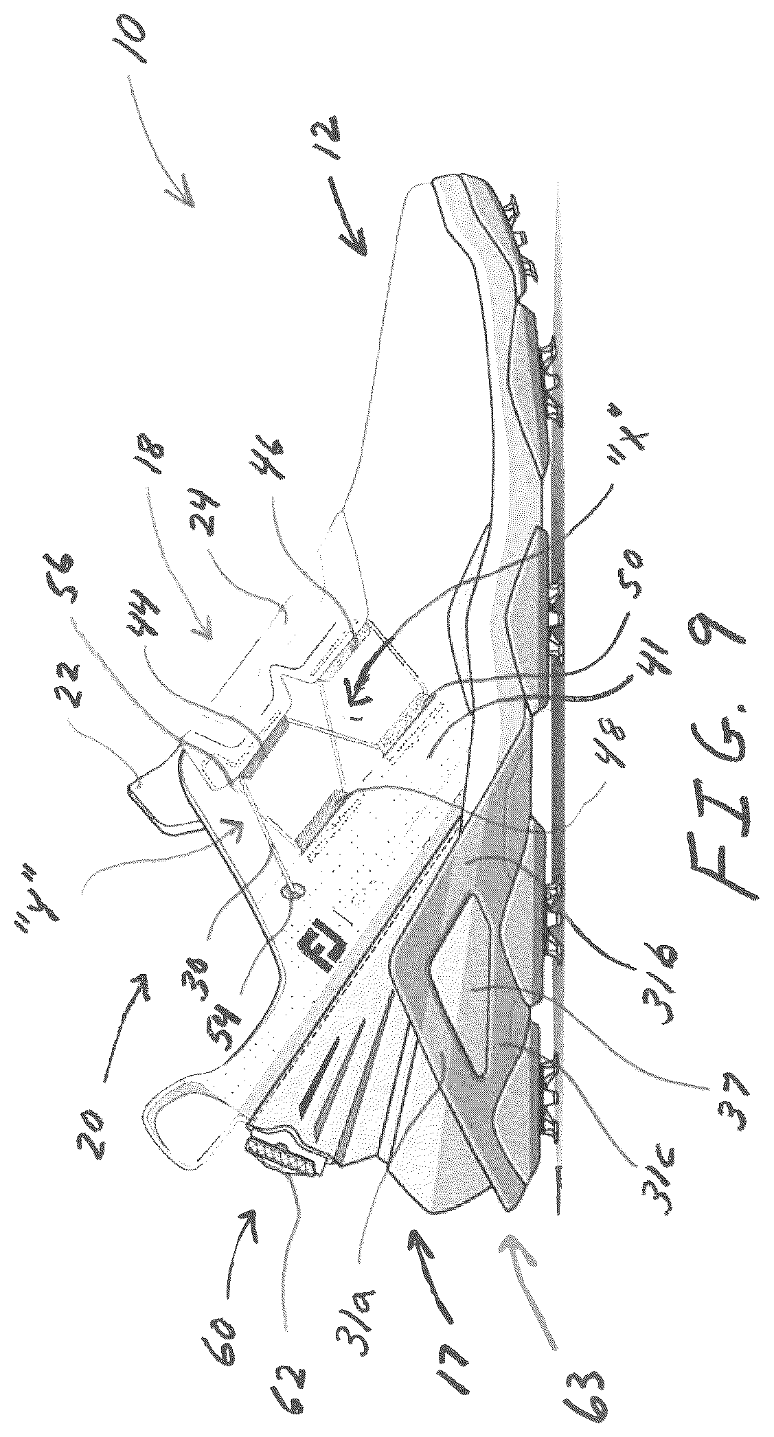 Patent US12167777 Figure 7 – Golf shoes with lace tightening system for closure and comfortable fit