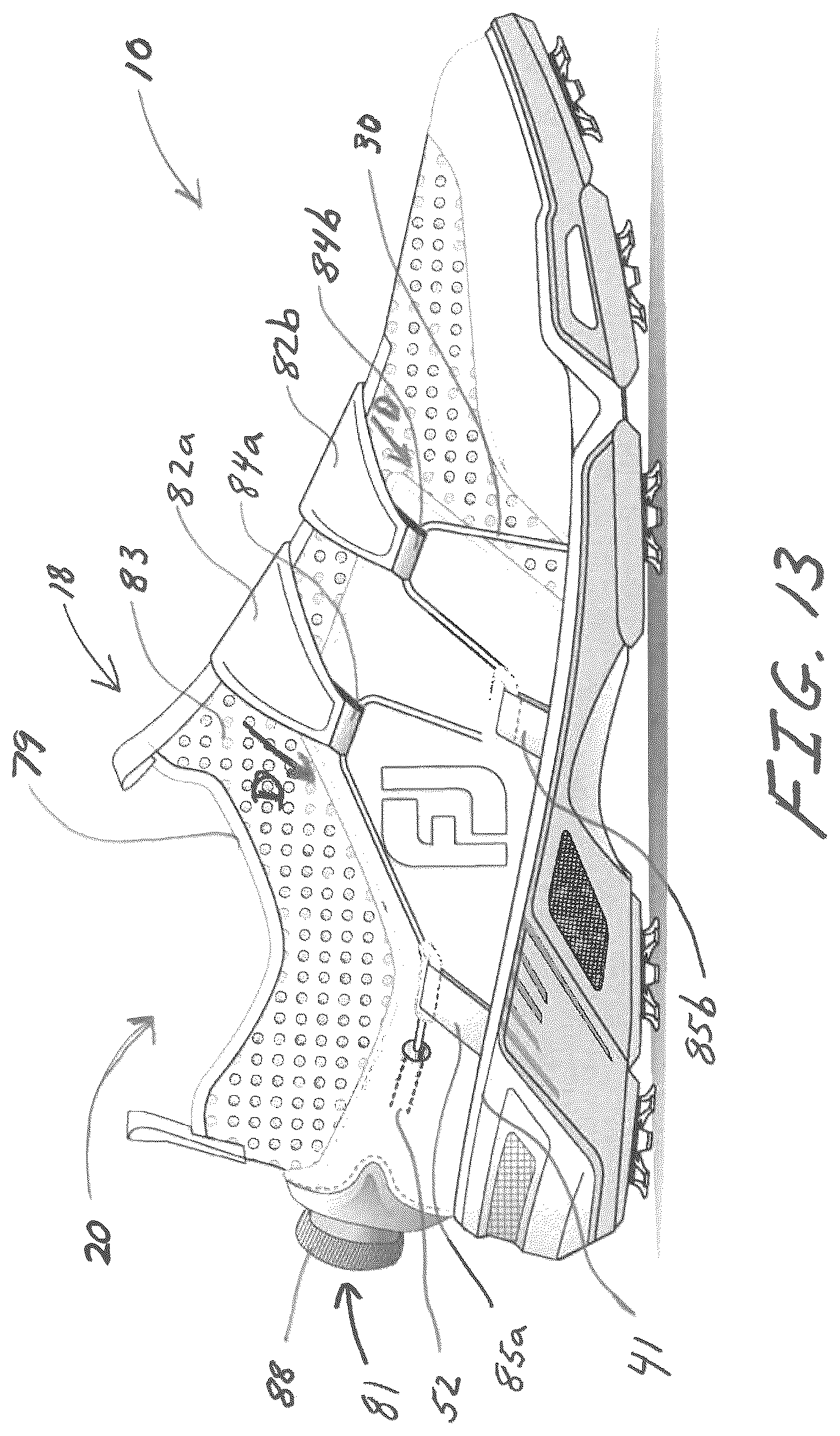Patent US12167777 Figure 11 – Golf shoes with lace tightening system for closure and comfortable fit