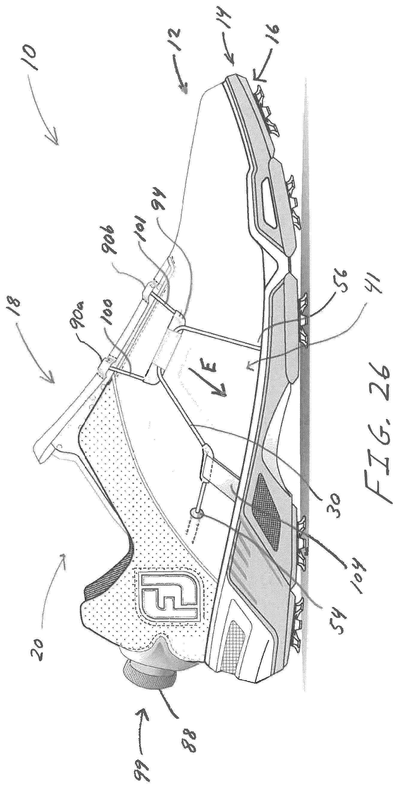 Patent US12167777 Figure 18 – Golf shoes with lace tightening system for closure and comfortable fit