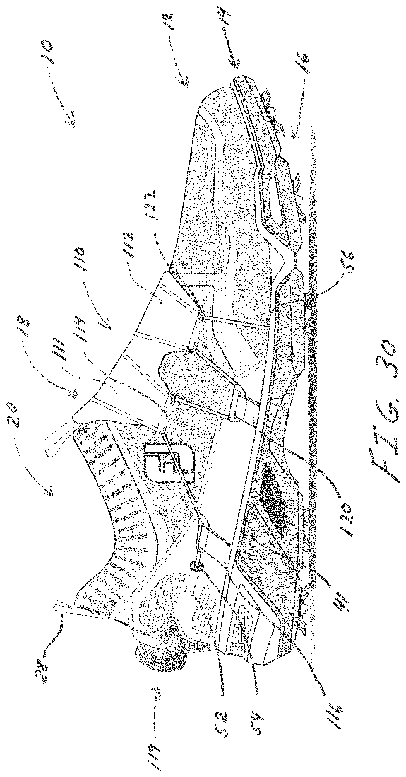 Patent US12167777 Figure 20 – Golf shoes with lace tightening system for closure and comfortable fit