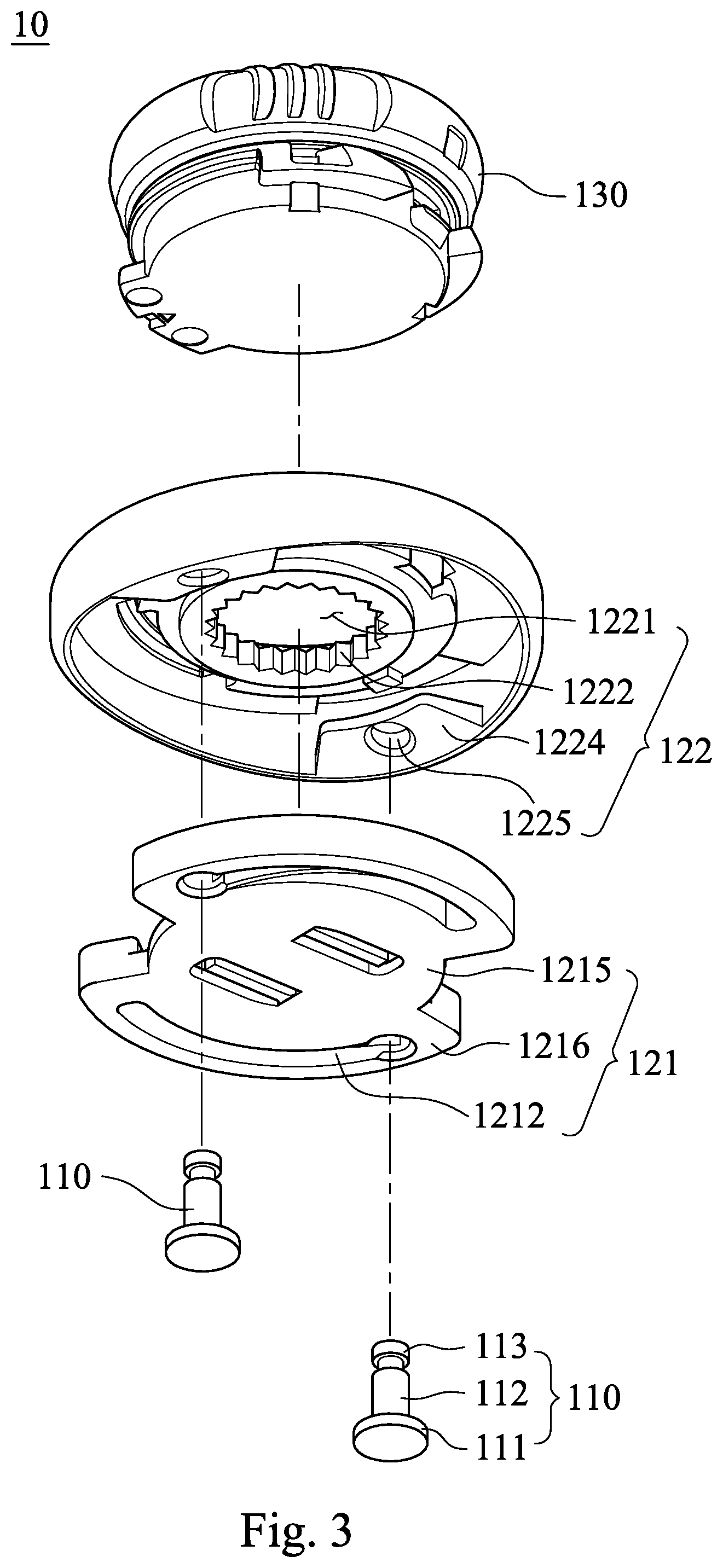 Patent US12167778 Figure 3 – Fastening device